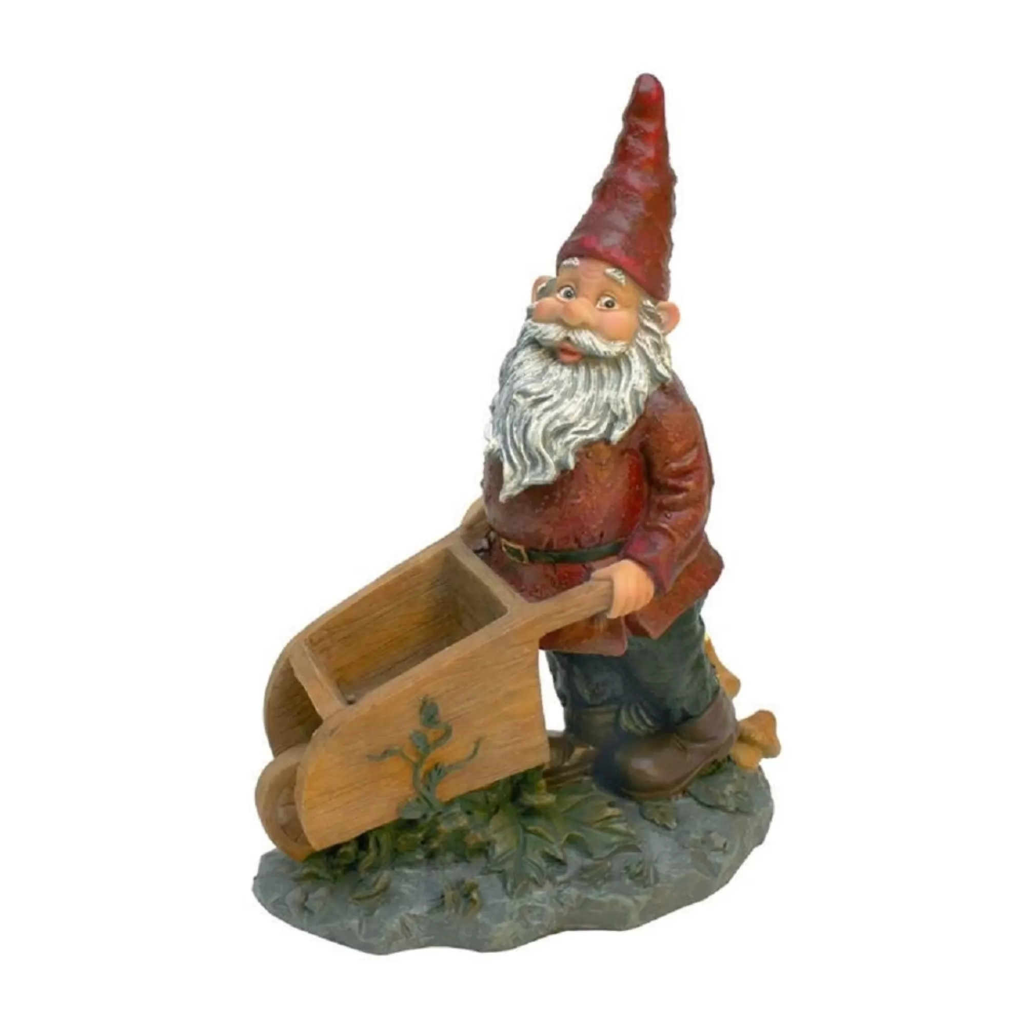 Outdoor Living and Style Finials-10.5" Gardener Gnome Hand Painted Outdoor Garden Statue