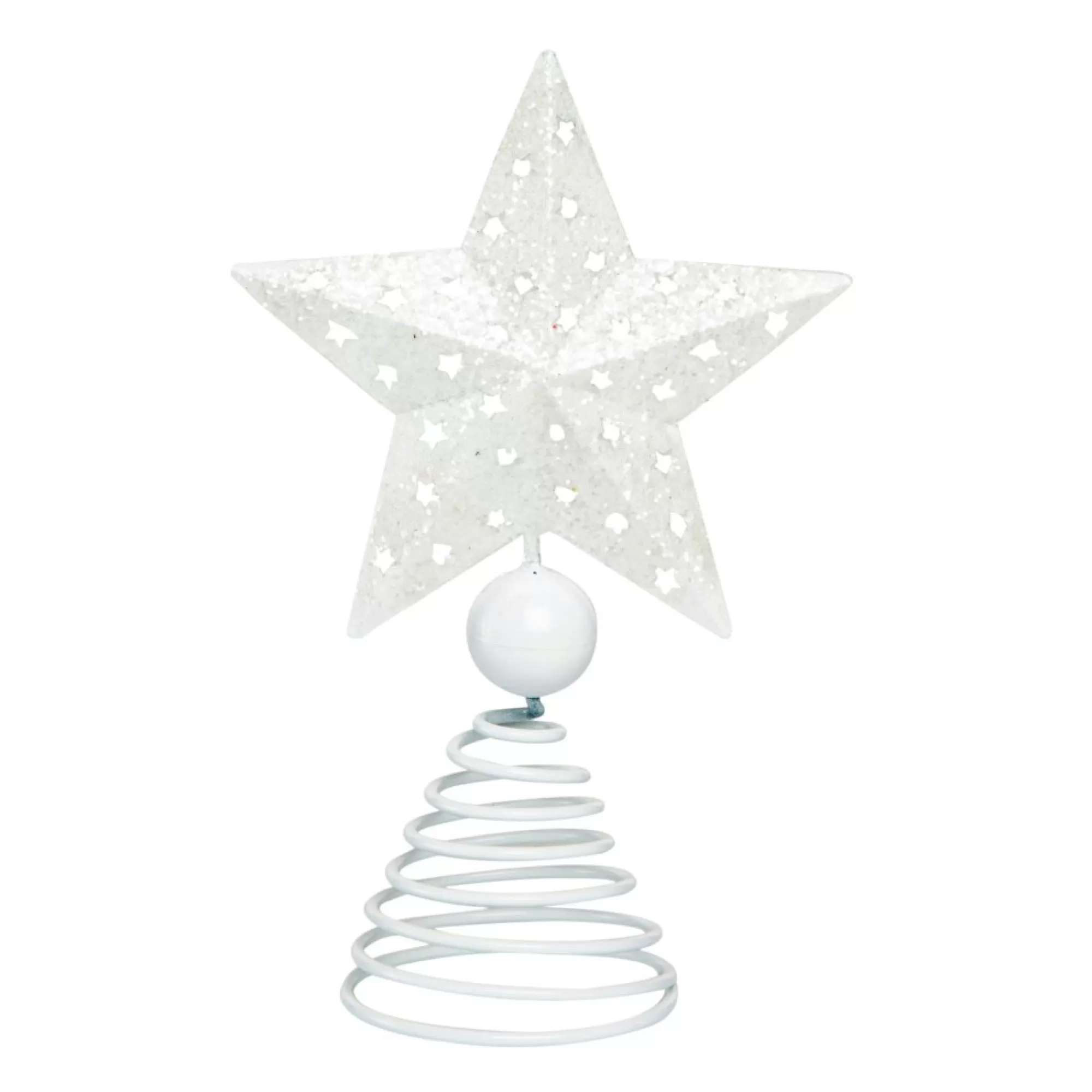 Contemporary Home Living Stars-10" White Die Cut Star Christmas Tree Topper, Unlit