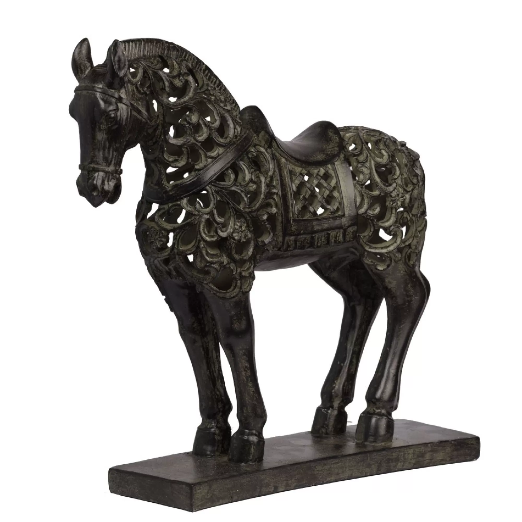 A&B Home Finials-12.25" Bronze Antique Regal Pose Horse Figurine Statue