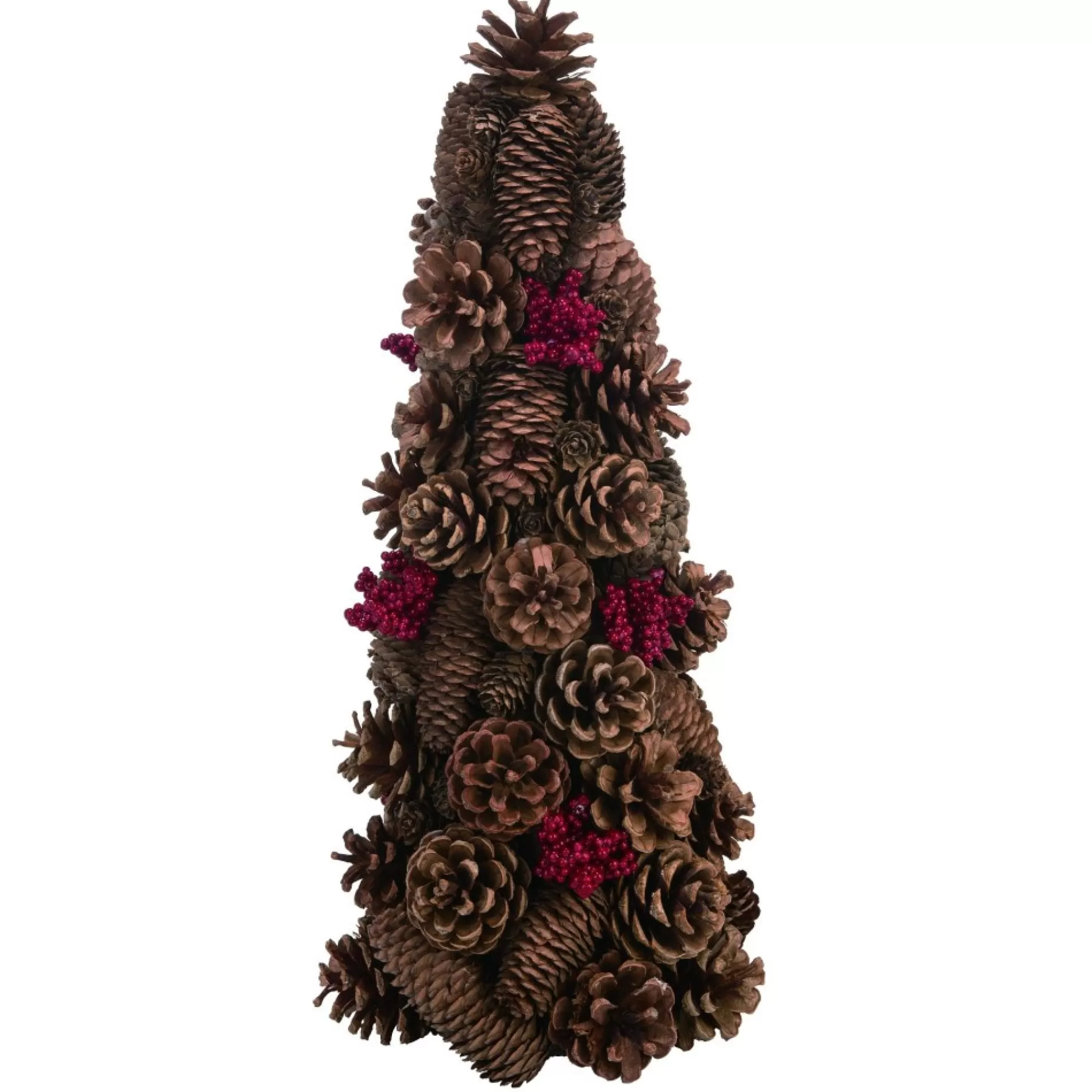 Contemporary Home Living Unlit-1.25' Pinecone Brown Christmas Berry Bunch Tree - Unlit