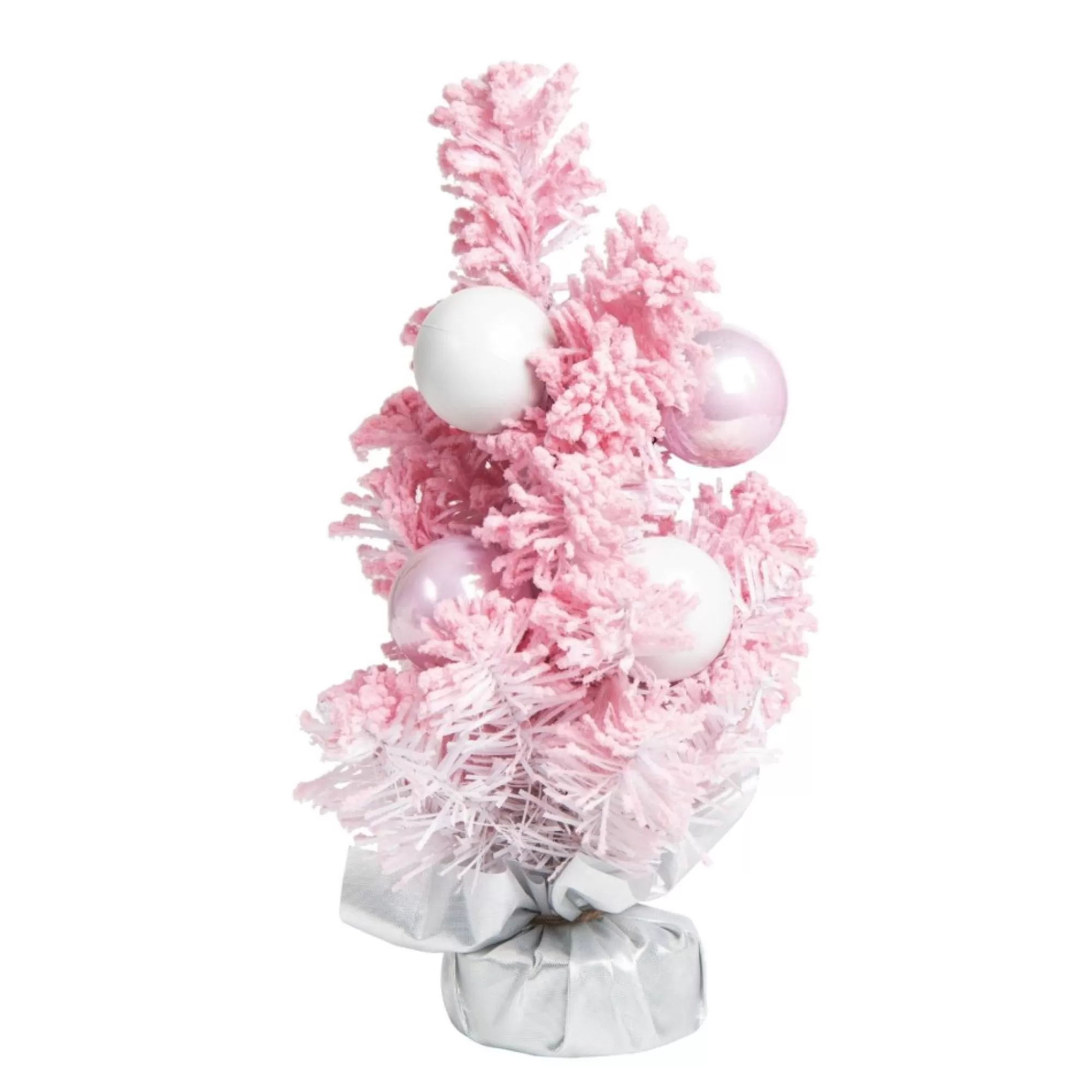 Contemporary Home Living Unlit-12" Pink Potted Artificial Christmas Celebration Tree, Unlit