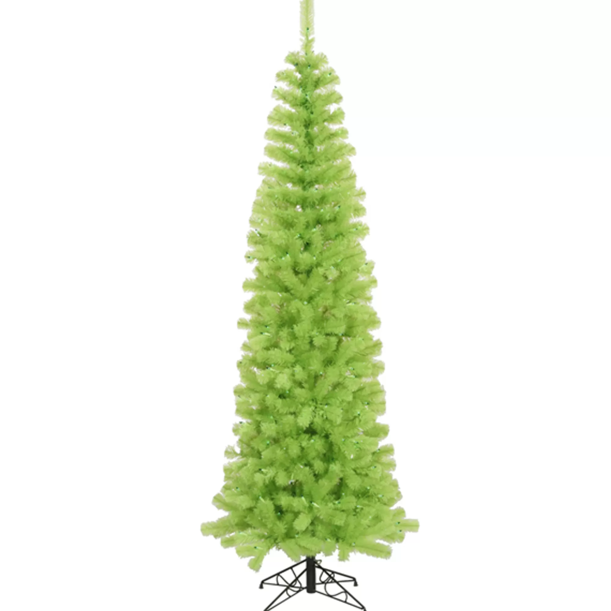 Vickerman 12' Pre-Lit Pencil Artificial Christmas Tree - Green Lights< Pre-Lit