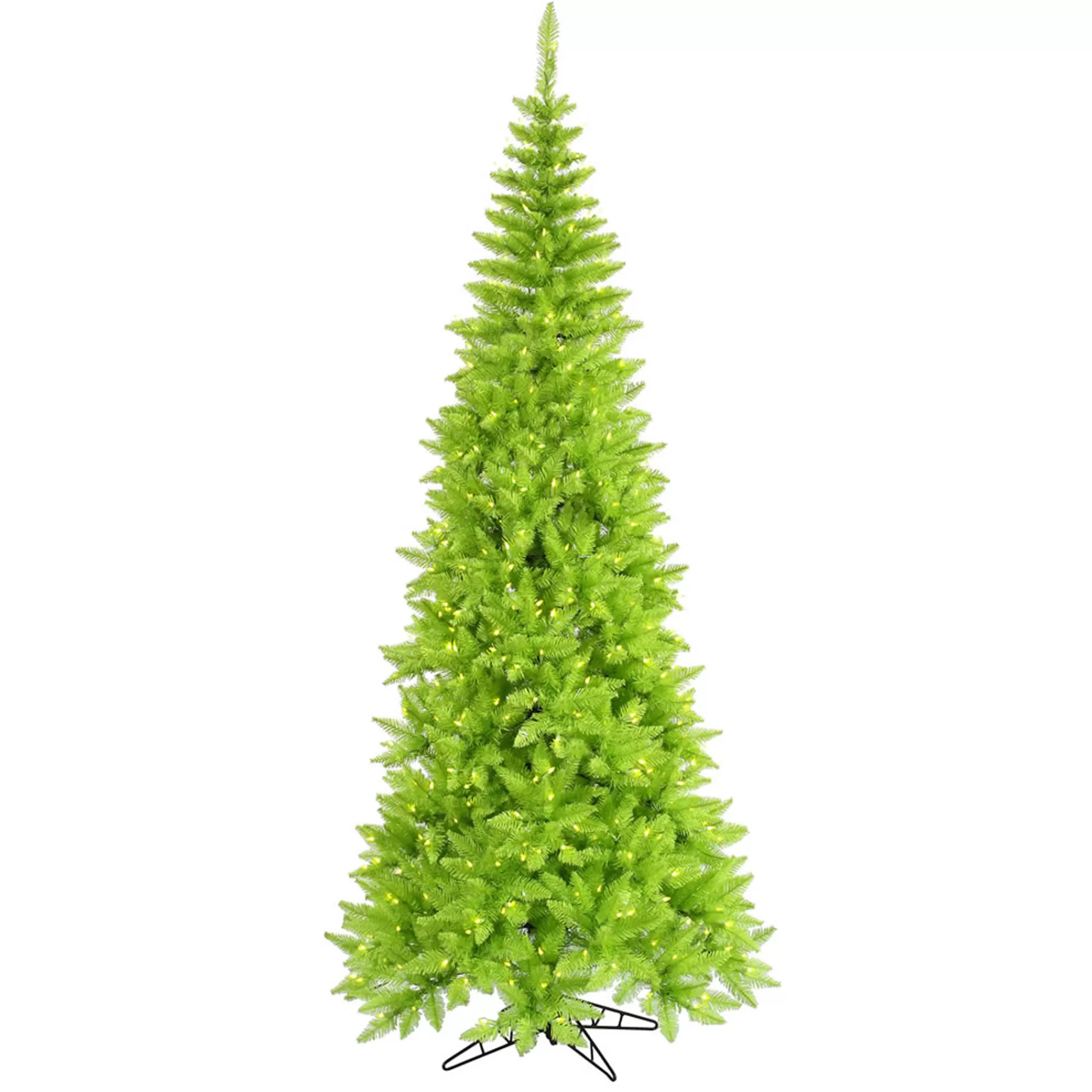 Vickerman 12' Pre-Lit Slim Spruce Artificial Christmas Tree - Green Lights< Pre-Lit