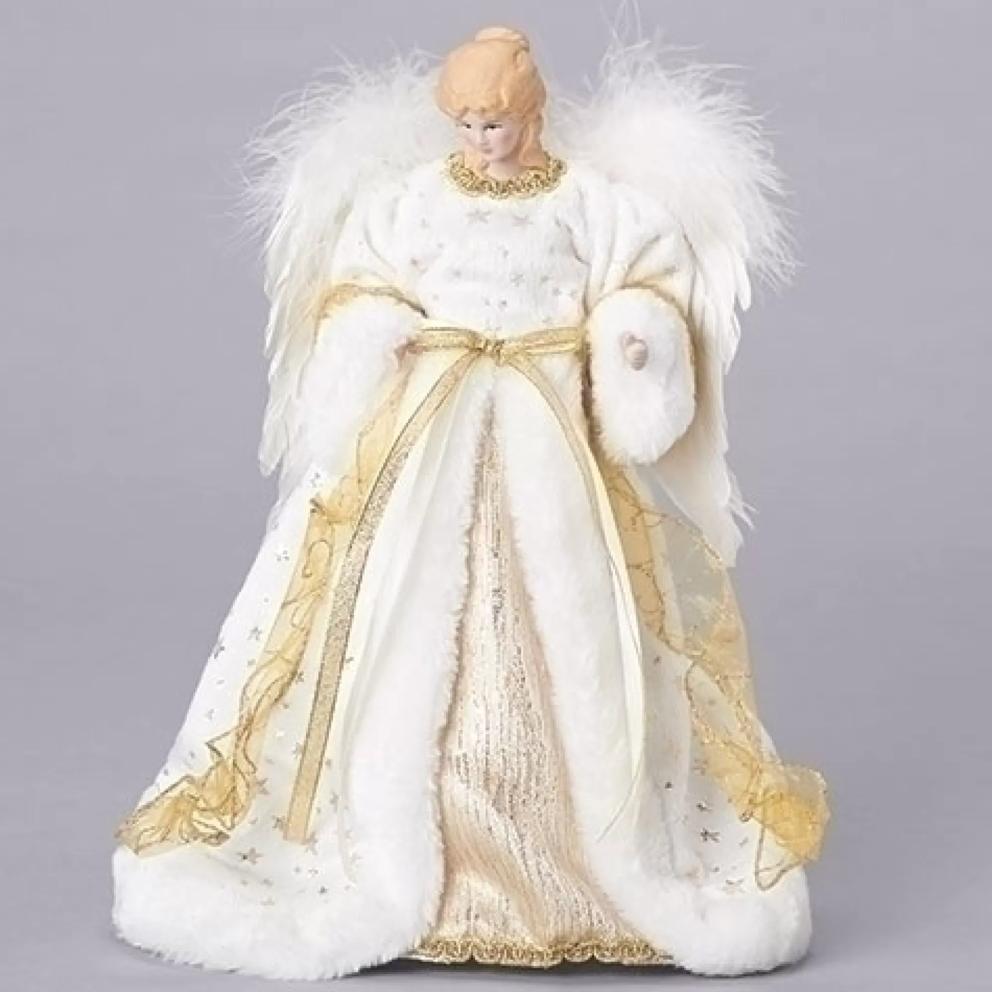 Roman Angels-12" White And Gold Angel Christmas Tree Topper - 33694925