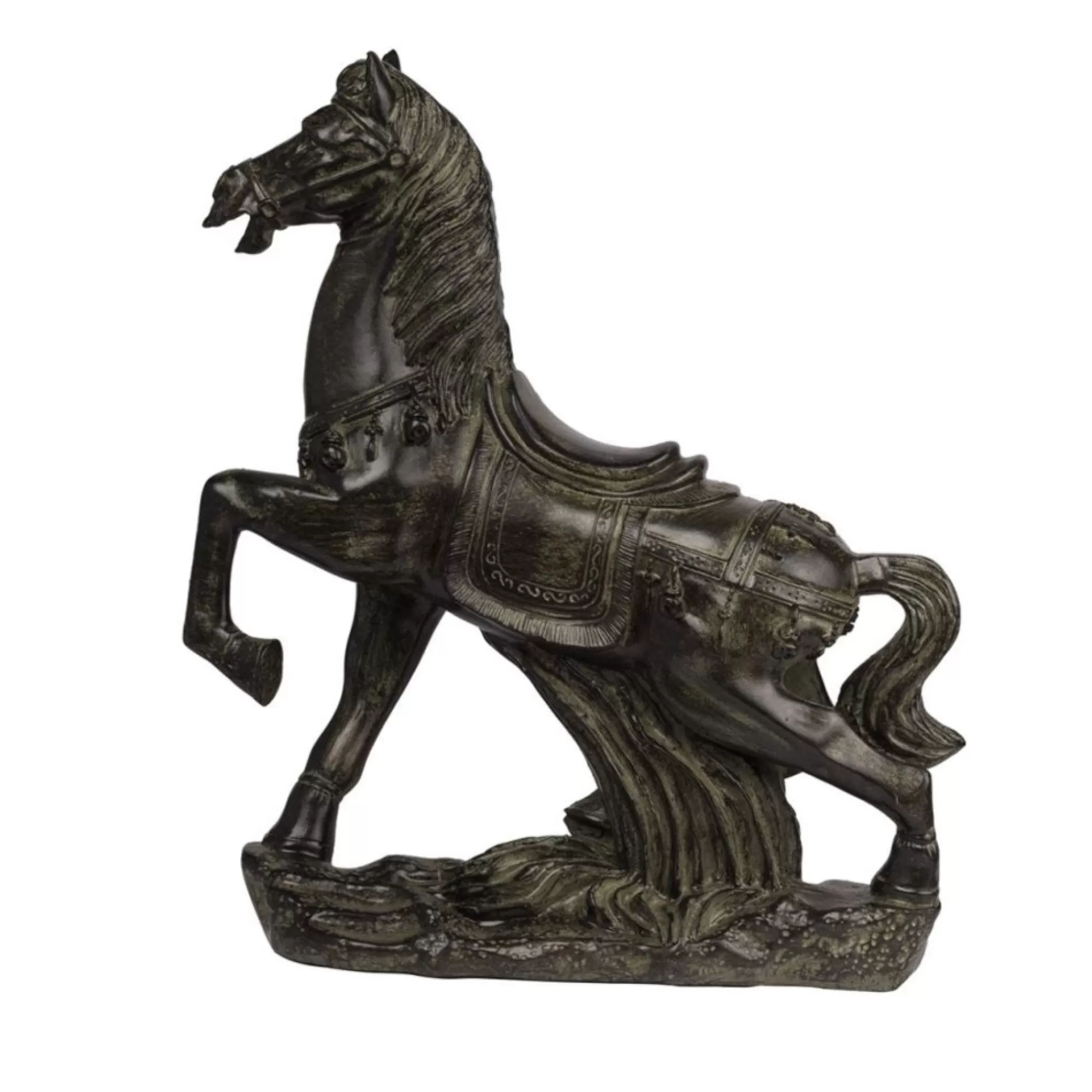 A&B Home Finials-13" Bronze Antique Regal Pose Horse Figurine Statue