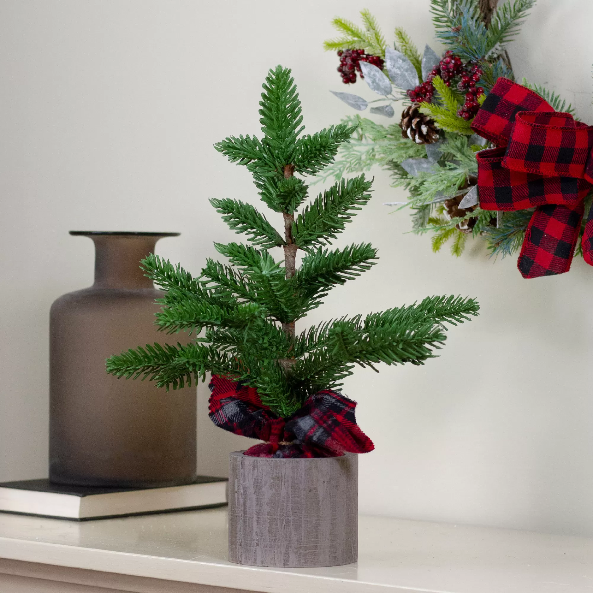 Northlight 1.3' Potted Pine Medium Artificial Tabletop Christmas Tree - Unlit< Potted