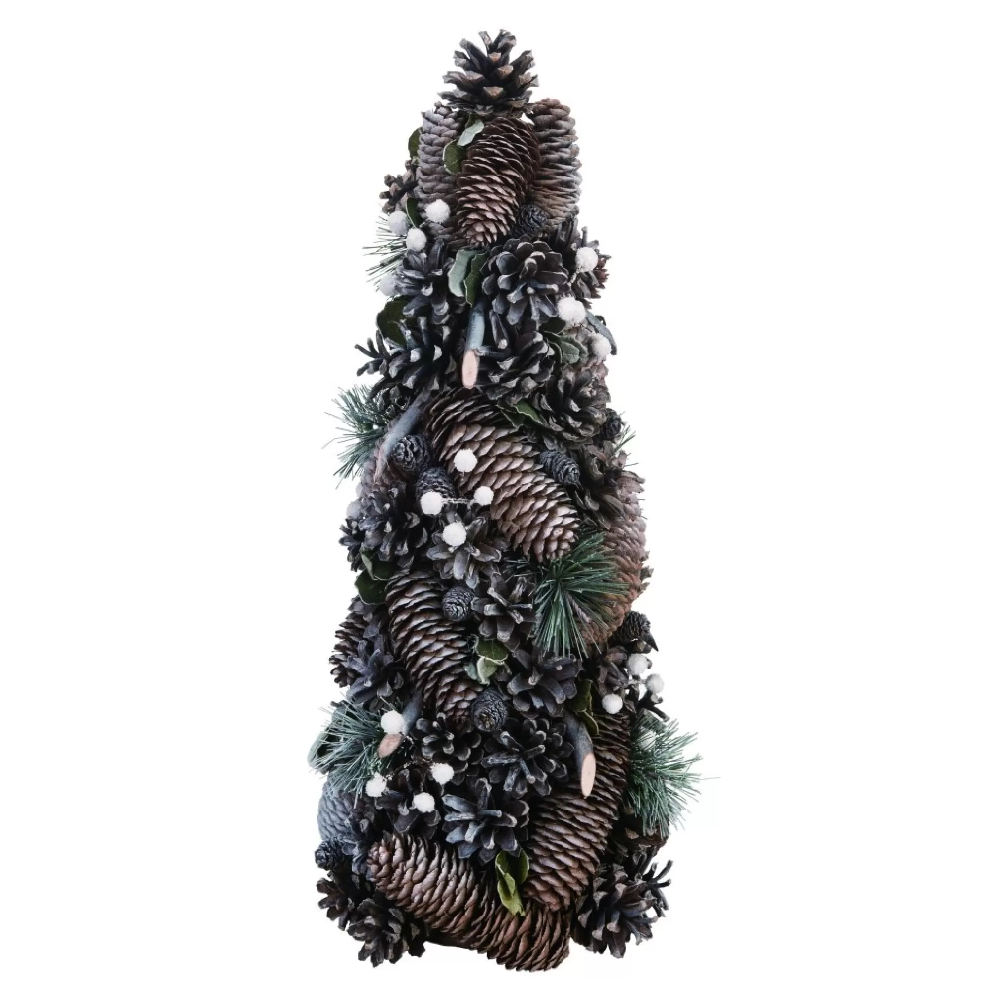 Contemporary Home Living Unlit-1.4' Pinecone Christmas Natural With Green Accent Tree - Unlit