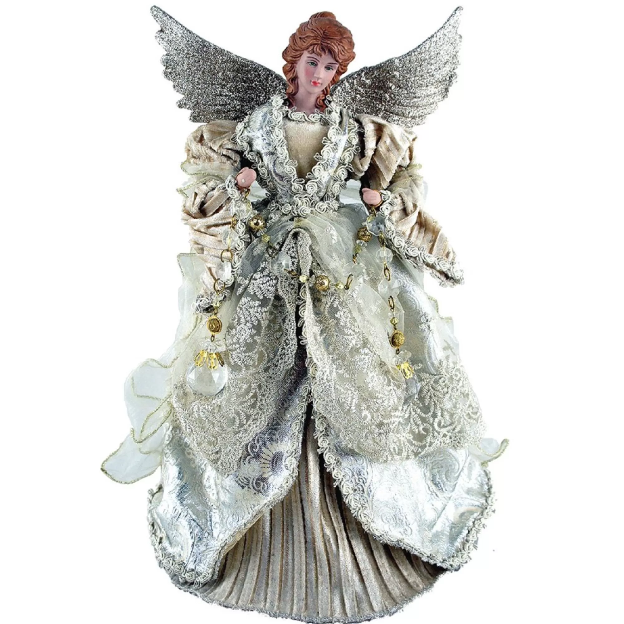 CC Christmas Decor Angels-16" Gilded Angel Christmas Tree Topper, Unlit