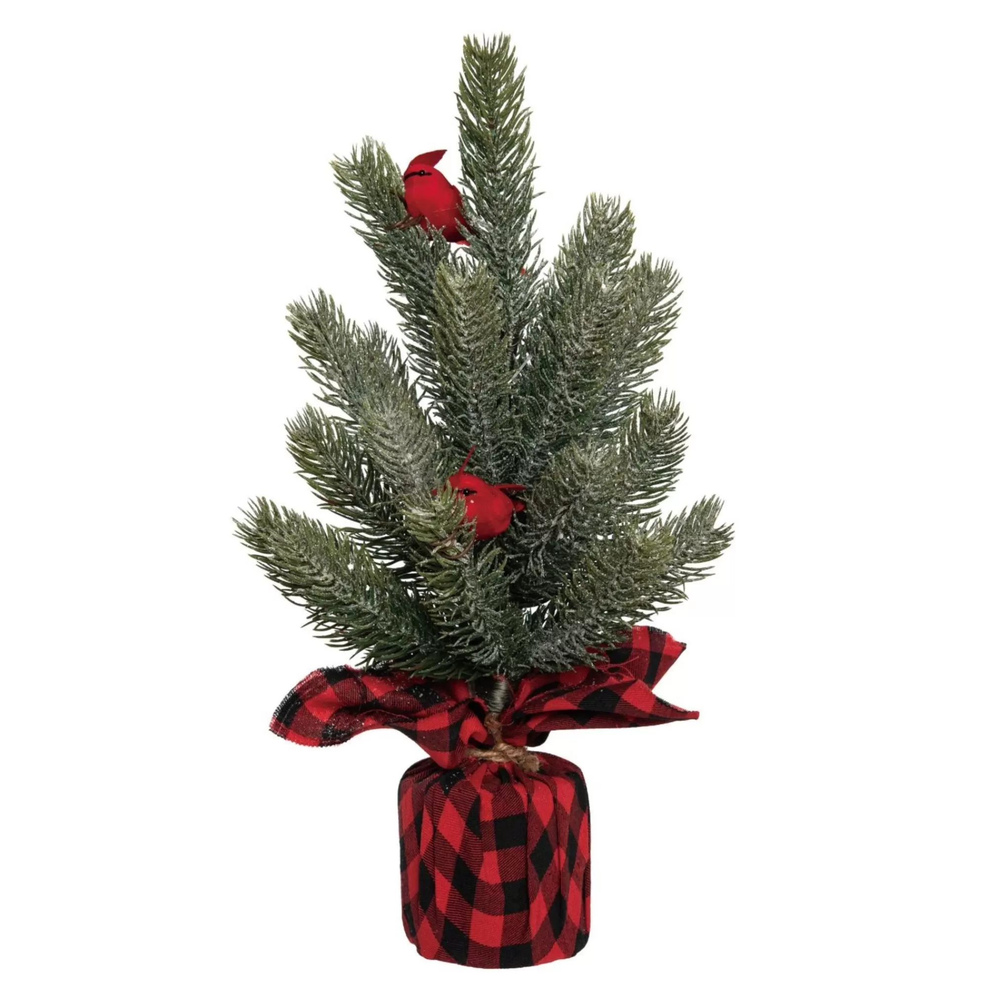 Contemporary Home Living 16" Potted Cardinal Artificial Christmas Tree, Unlit< Potted