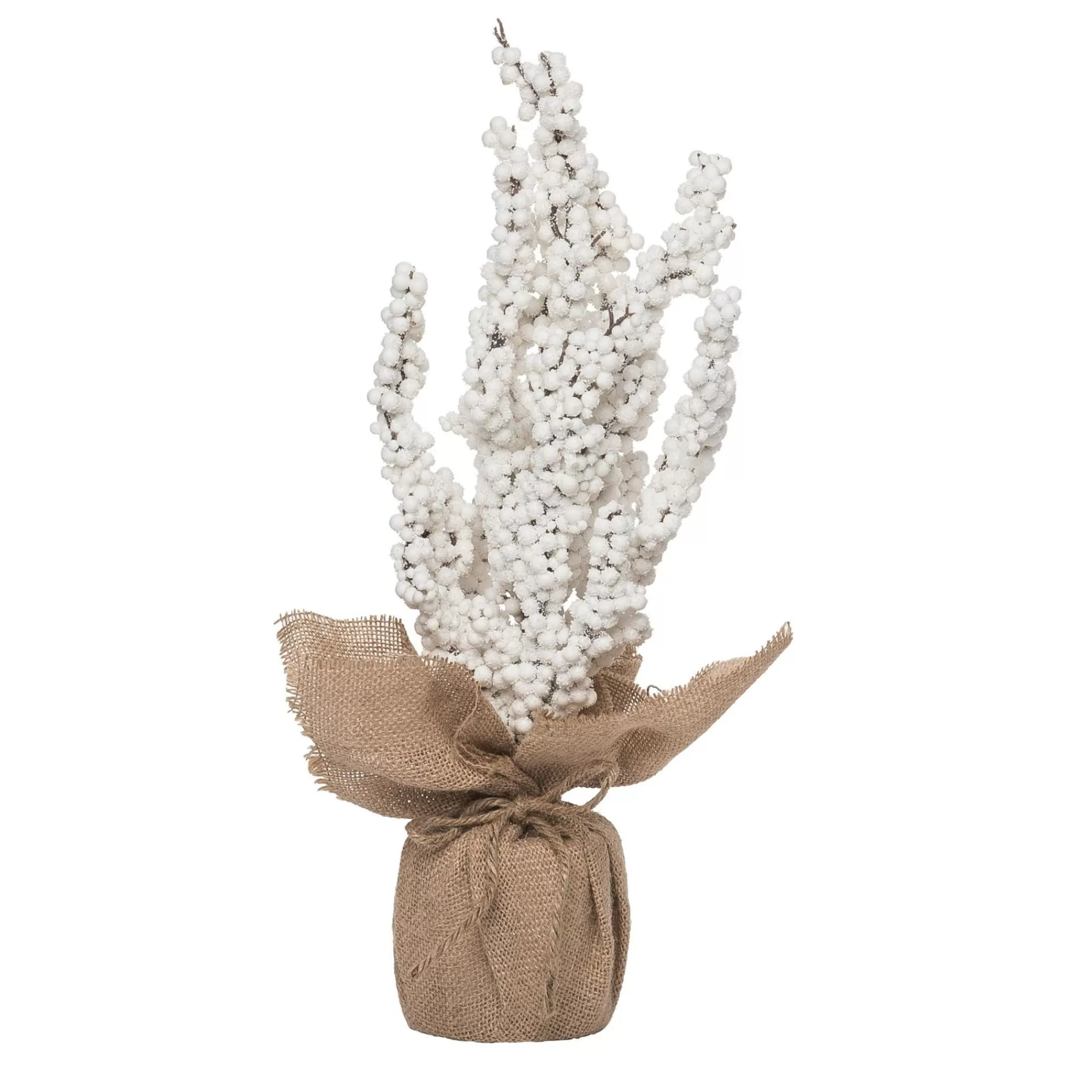 Contemporary Home Living 16" Potted White Berry Pencil Artificial Christmas Tree, Unlit< Potted