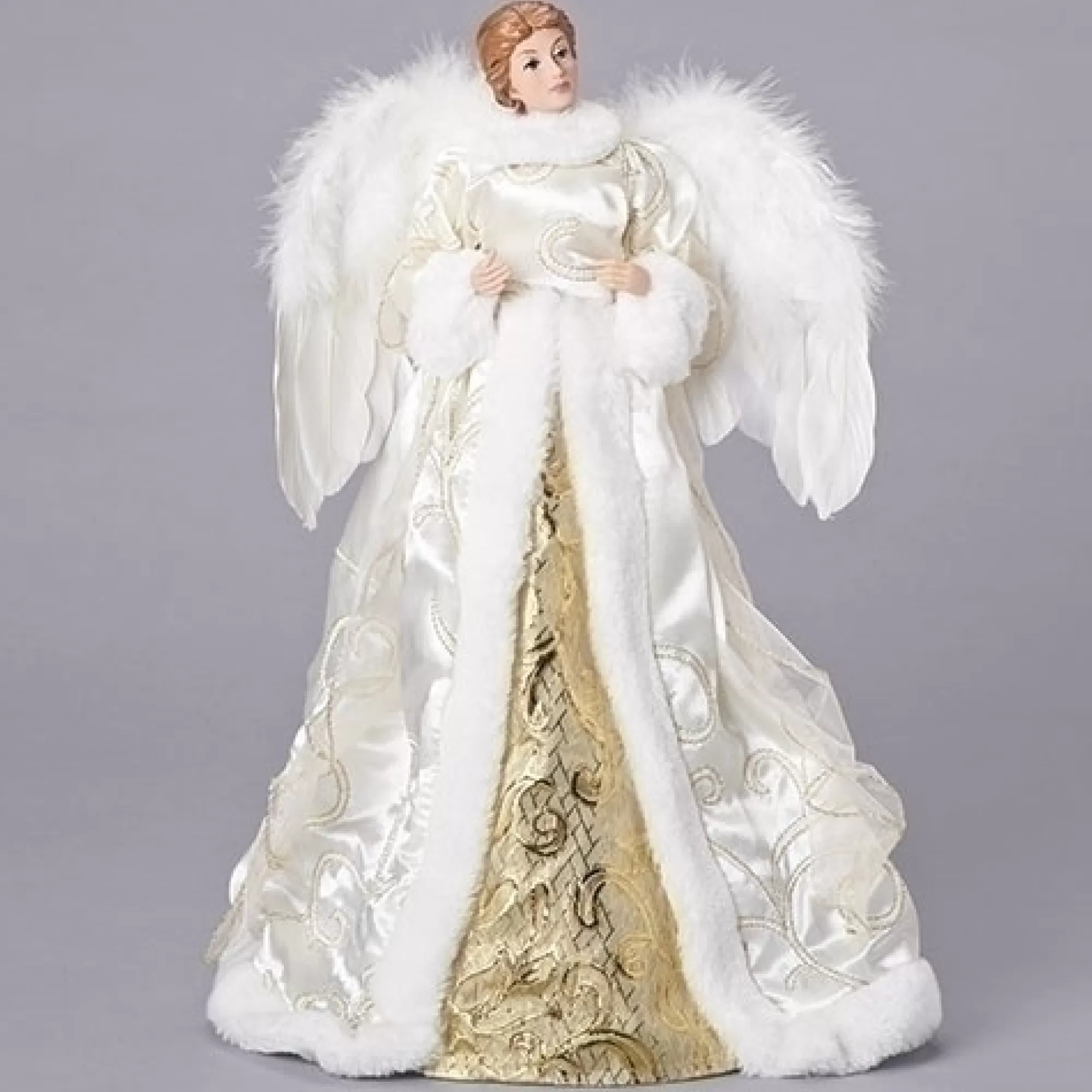 Roman Angels-17.5" Gold And White Angel Christmas Tree Topper