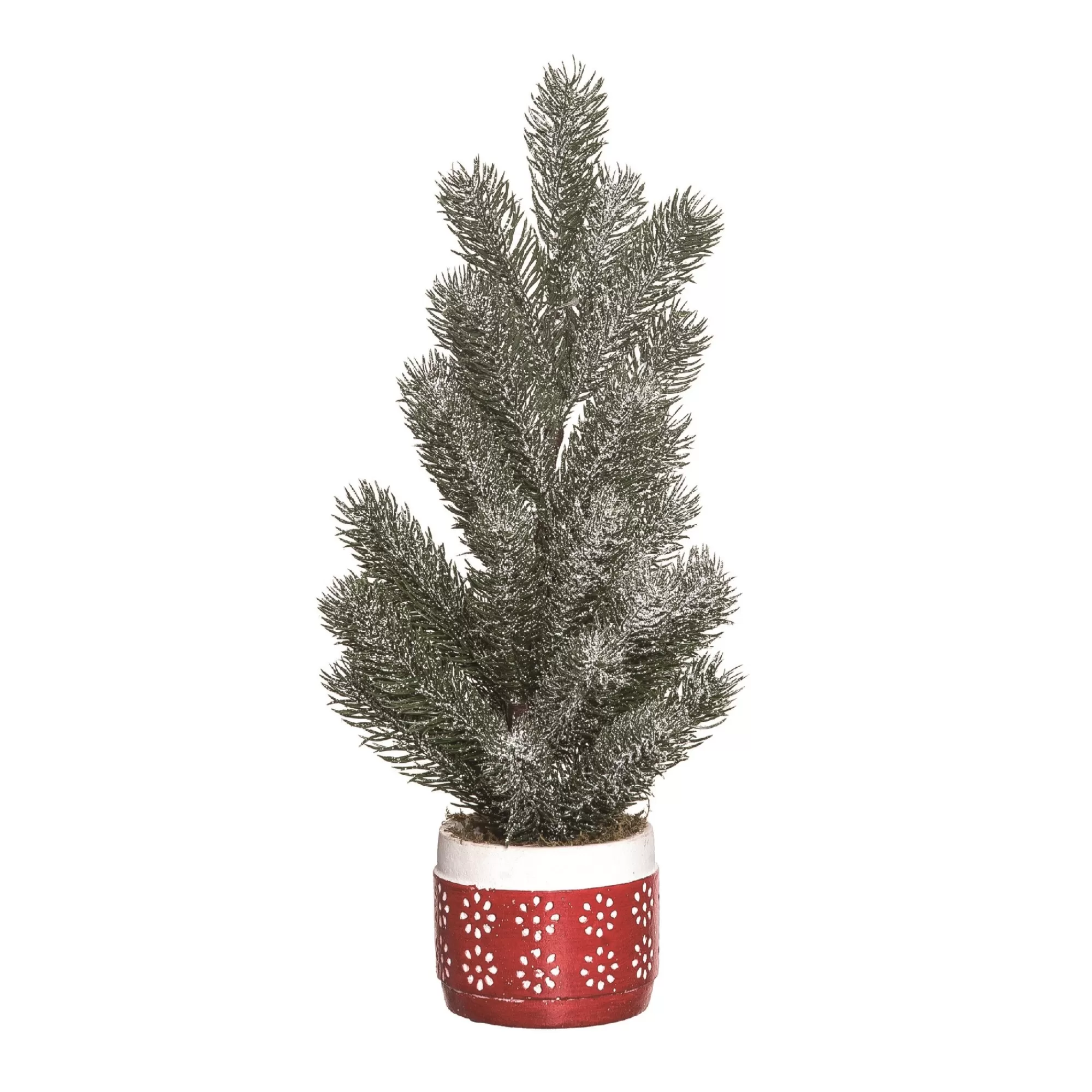 Contemporary Home Living 18" Potted Evergreen Artificial Christmas Tree, Unlit< Potted