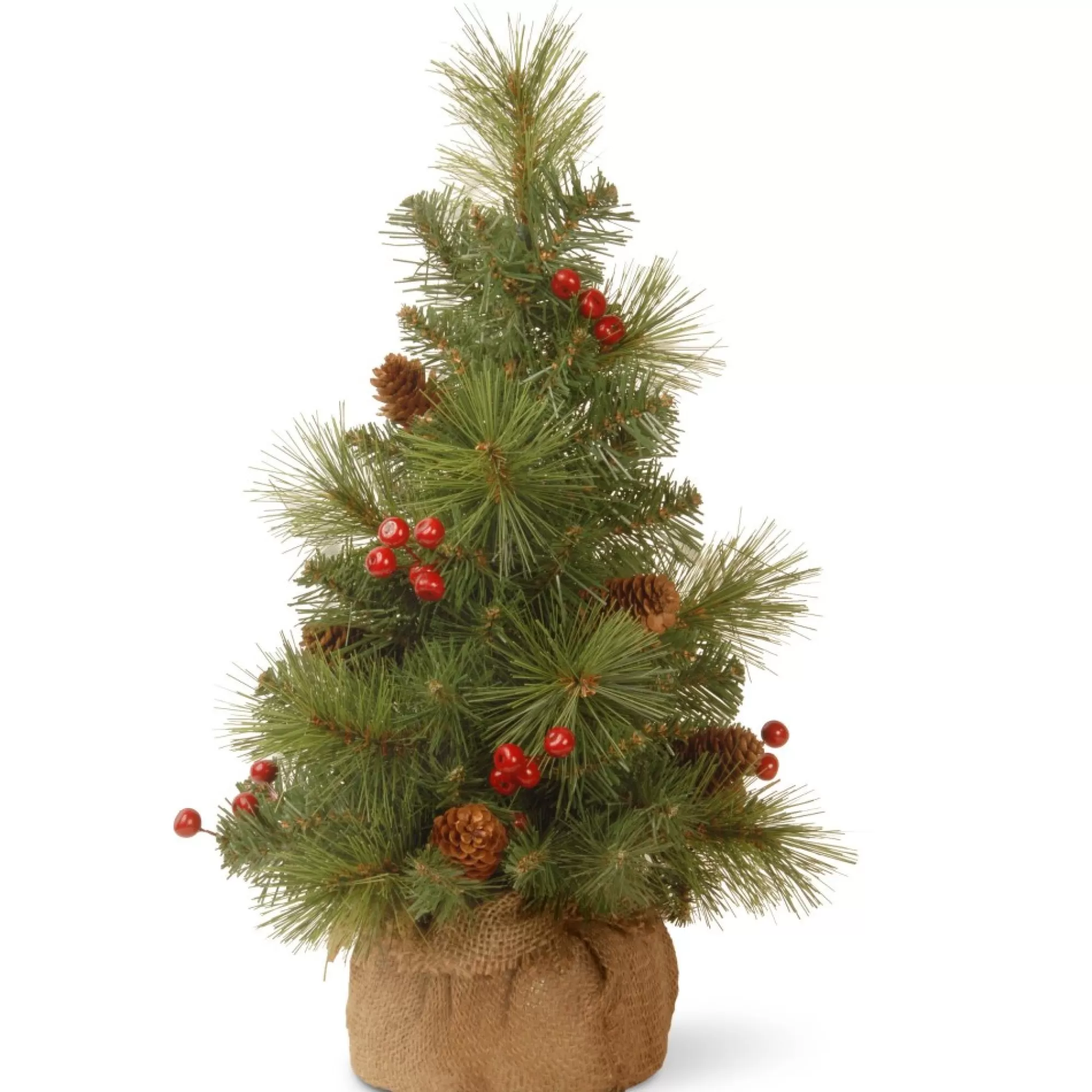 Christmas Central Unlit-18" Potted Miniature Pine Medium Artificial Christmas Tree, Unlit