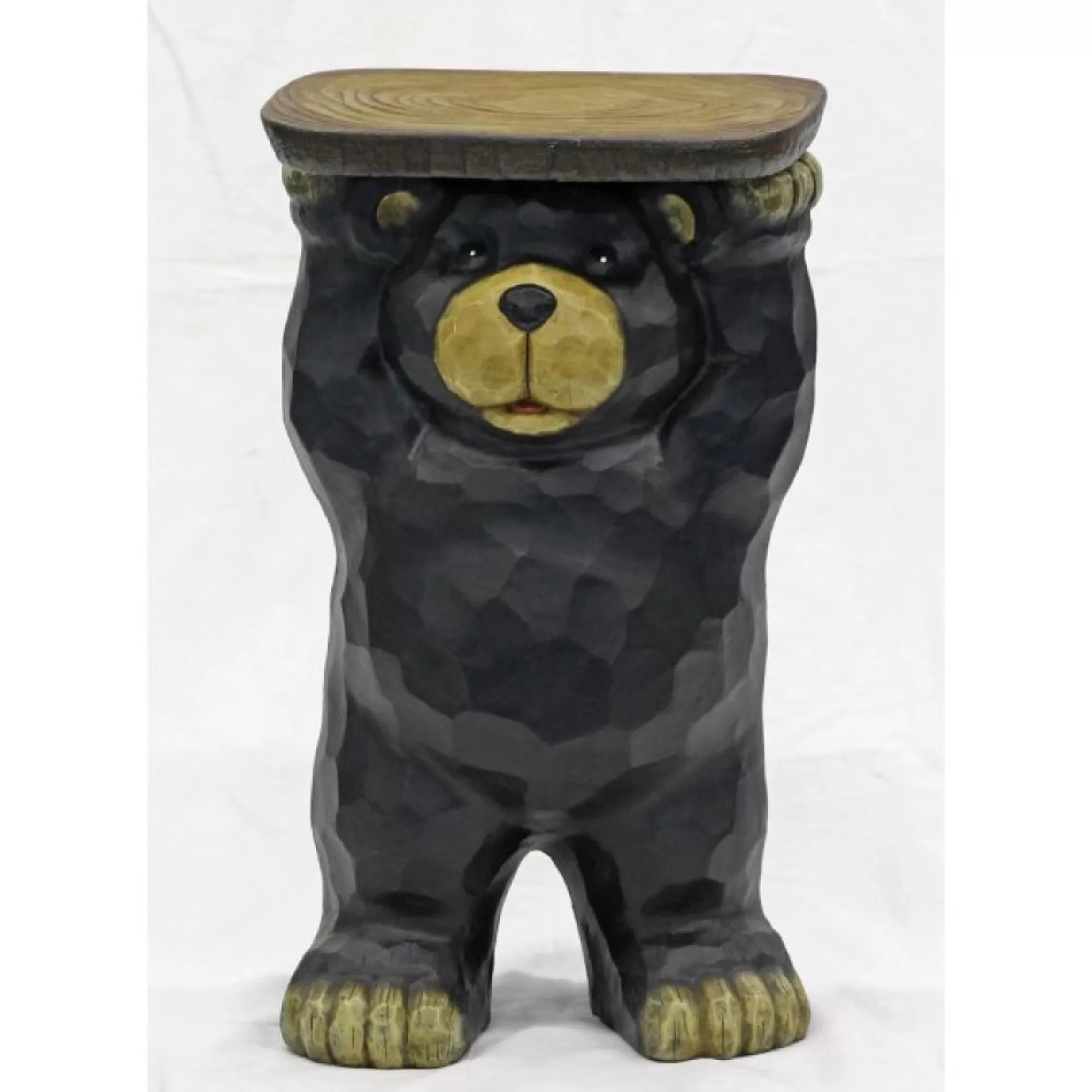 Hi-Line Gifts Finials-19.25" Black And Brown Bear Plant Stand Statue