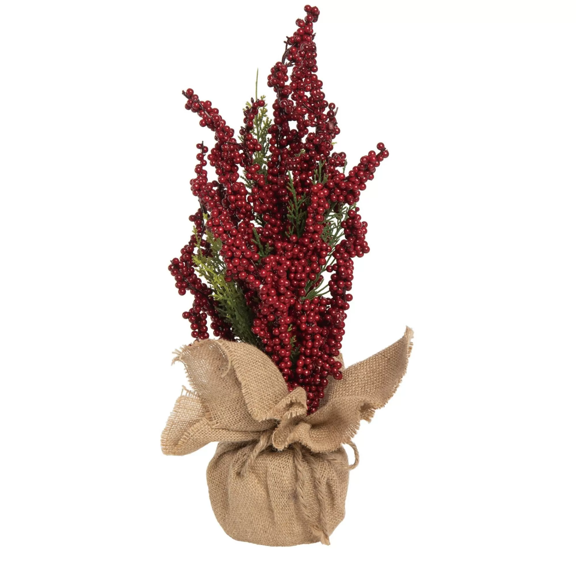 Contemporary Home Living 20" Potted Berry Pencil Artificial Christmas Tree, Unlit< Potted