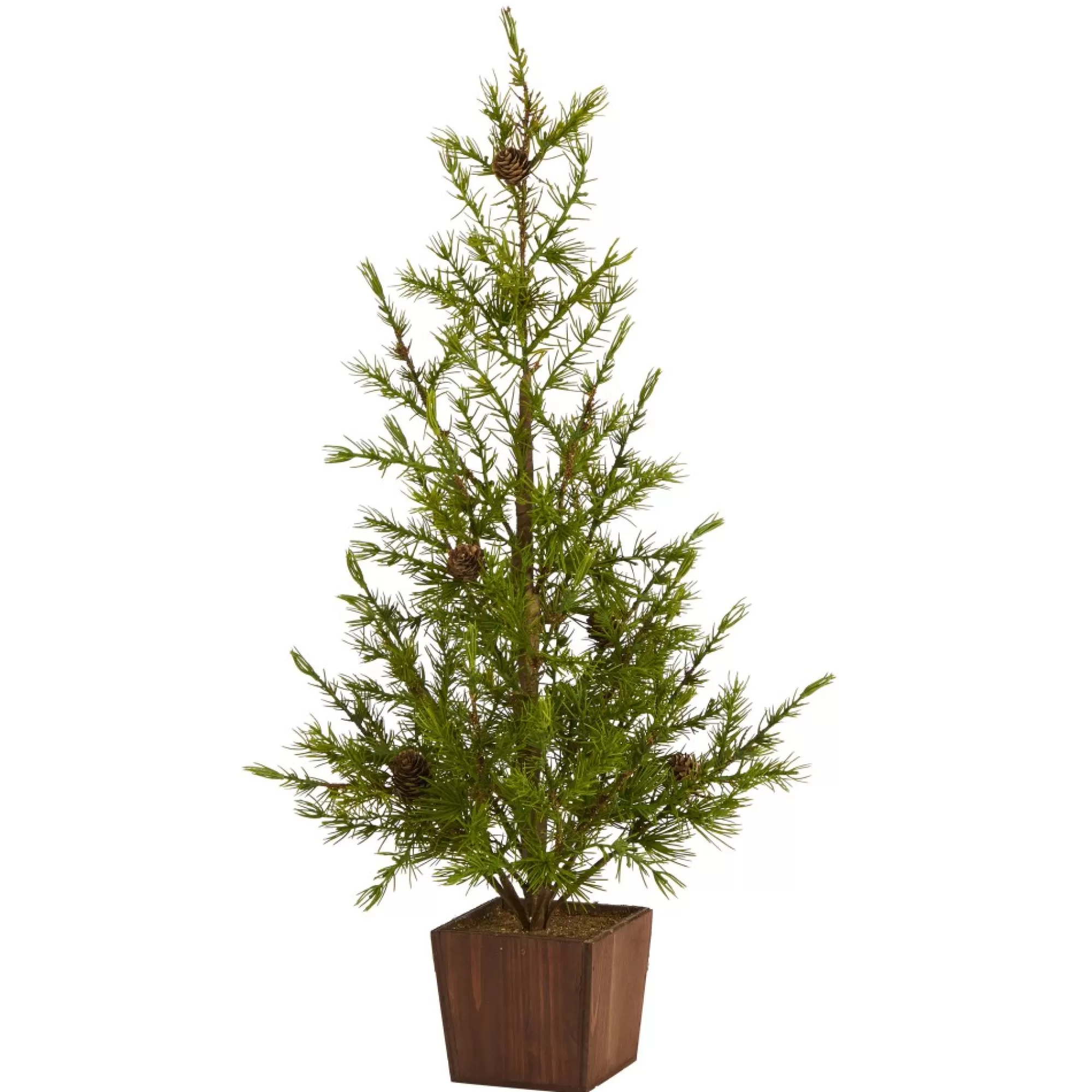 Nearly Natural Unlit-2.25' Potted Alpine With Pinecones Artificial Christmas Tree, Unlit