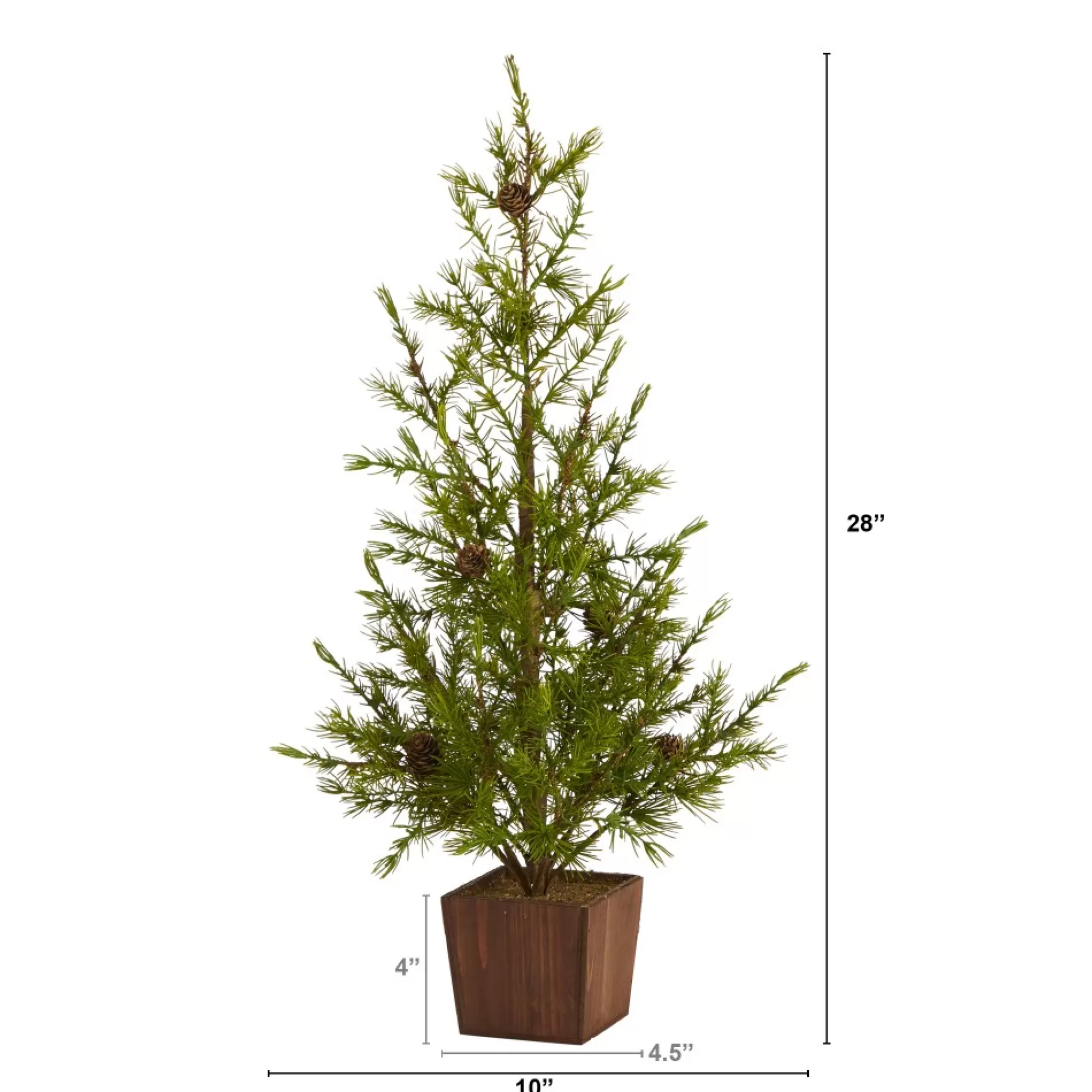 Nearly Natural Unlit-2.25' Potted Alpine With Pinecones Artificial Christmas Tree, Unlit