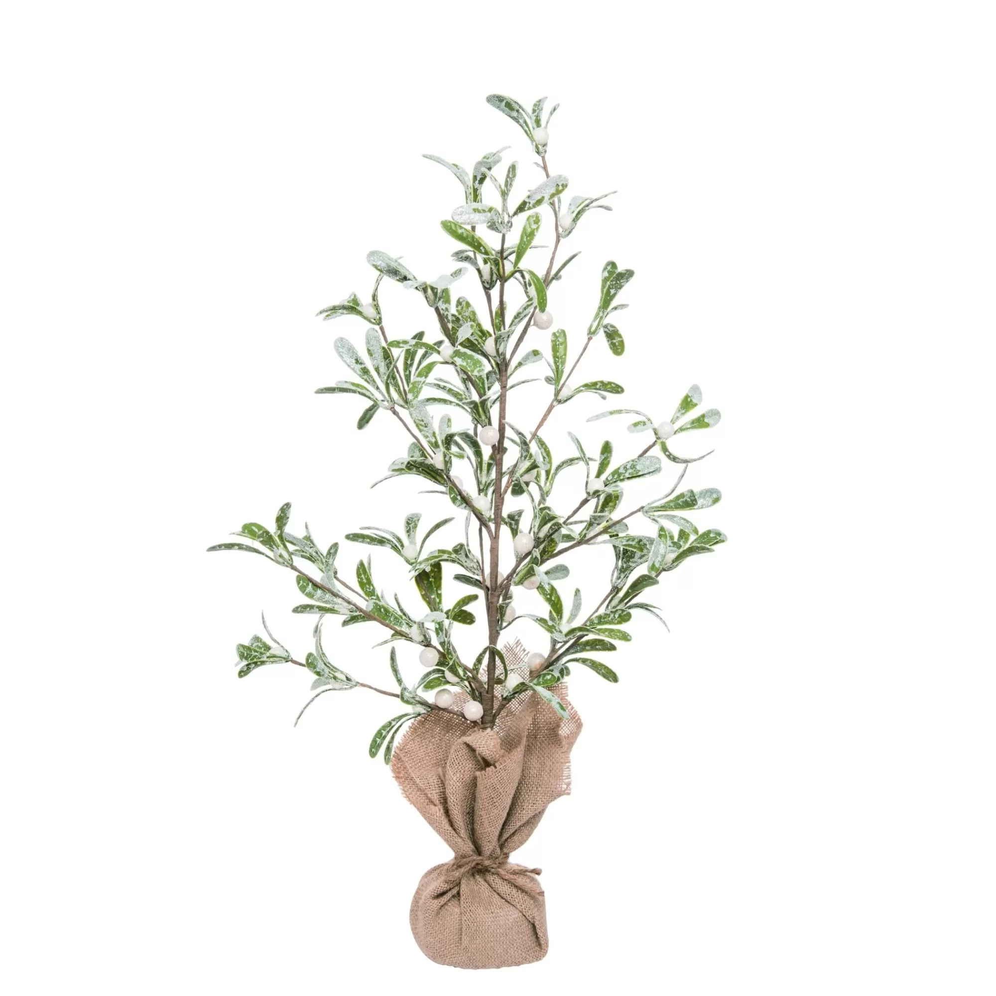 Contemporary Home Living 2.25" Potted Mistletoe Berry Artificial Christmas Tree - Unlit< Potted