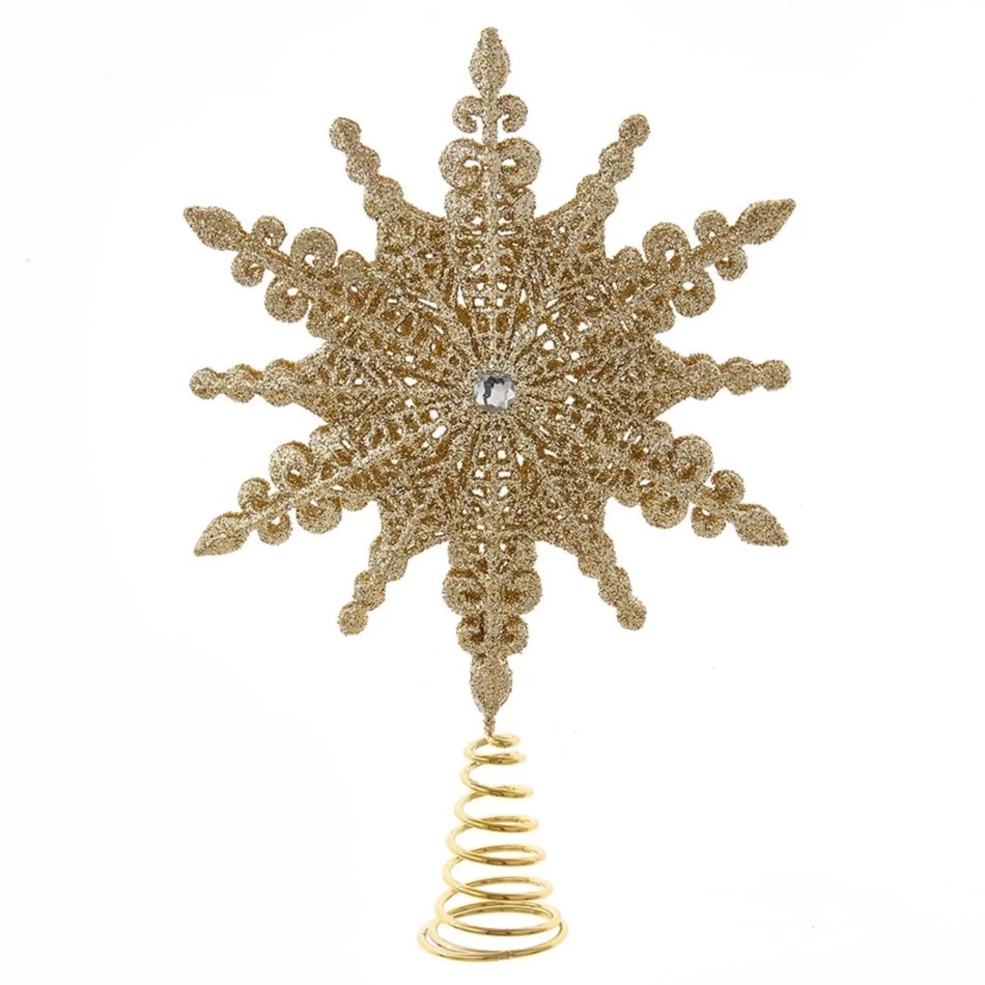 KSA Stars-22" Gold Snowflake Christmas Tree Topper, Unlit