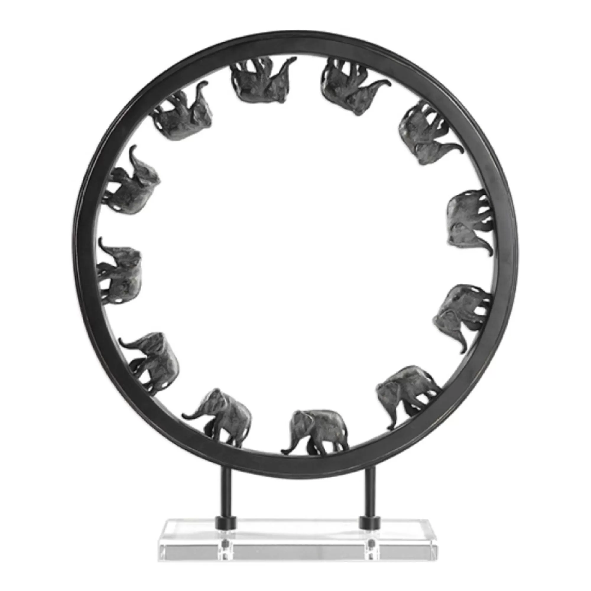 Diva At Home Finials-23" Dark Bronze Elephant Walk Sculpture