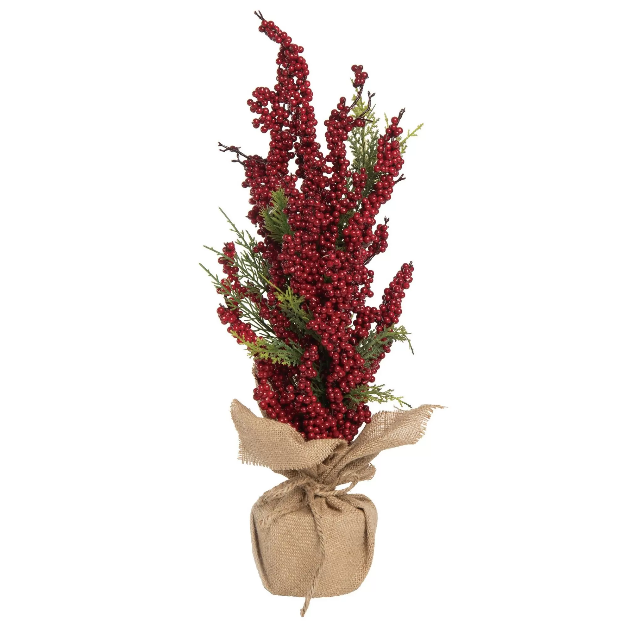 Contemporary Home Living 24" Potted Berry Pencil Artificial Christmas Tree, Unlit< Potted