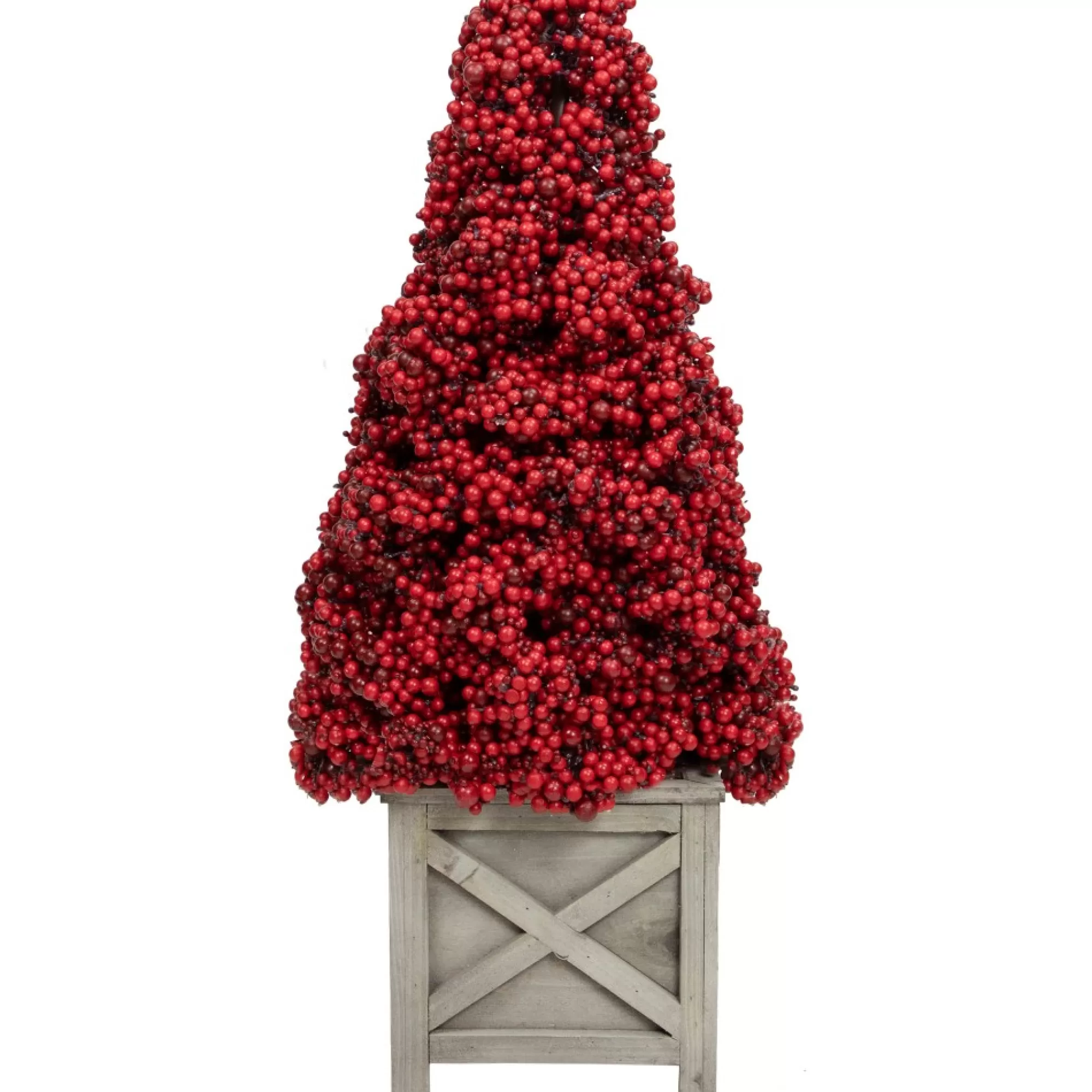 Allstate Topiaries-24" Red Berry Cone Potted Christmas Topiary