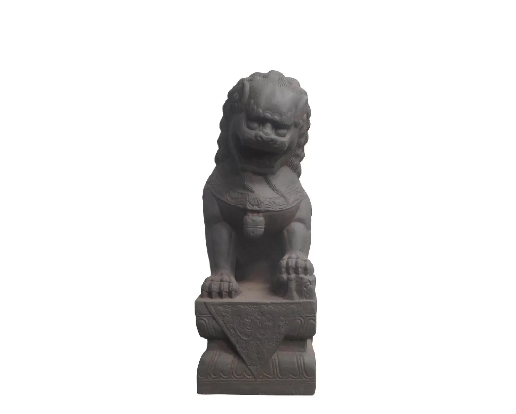 Hi-Line Gifts Finials-25" Gray Ancient Imperial Guardian Foo Dog Figurine Statue