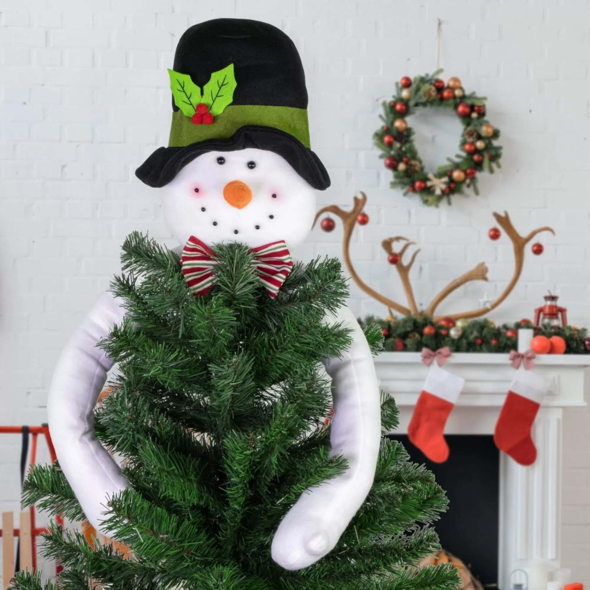 Northlight Stars-25" Plush Snowman Christmas Tree Topper, Unlit