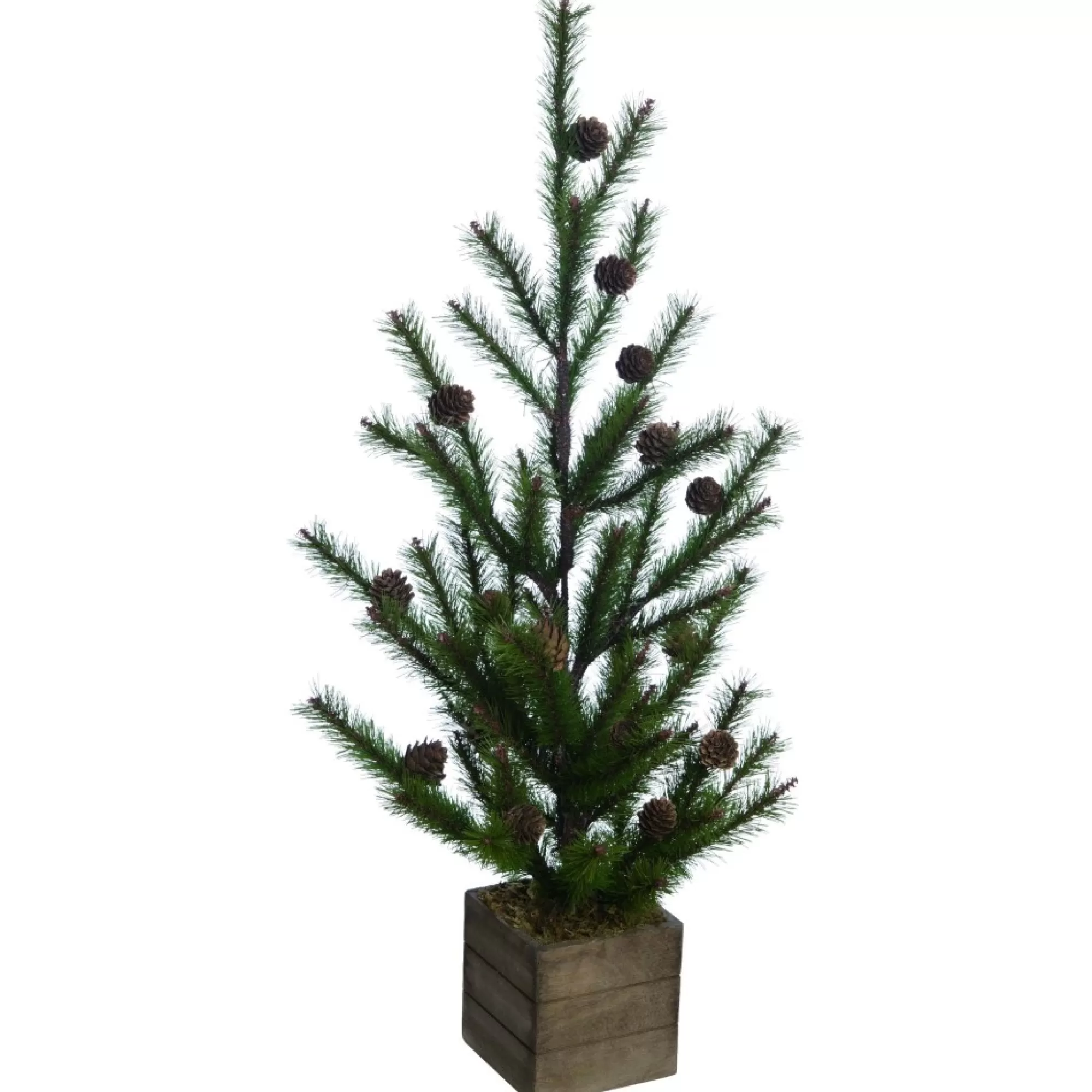 Contemporary Home Living Unlit-2.5' Potted Pinecone Artificial Christmas Tree With Container - Unlit