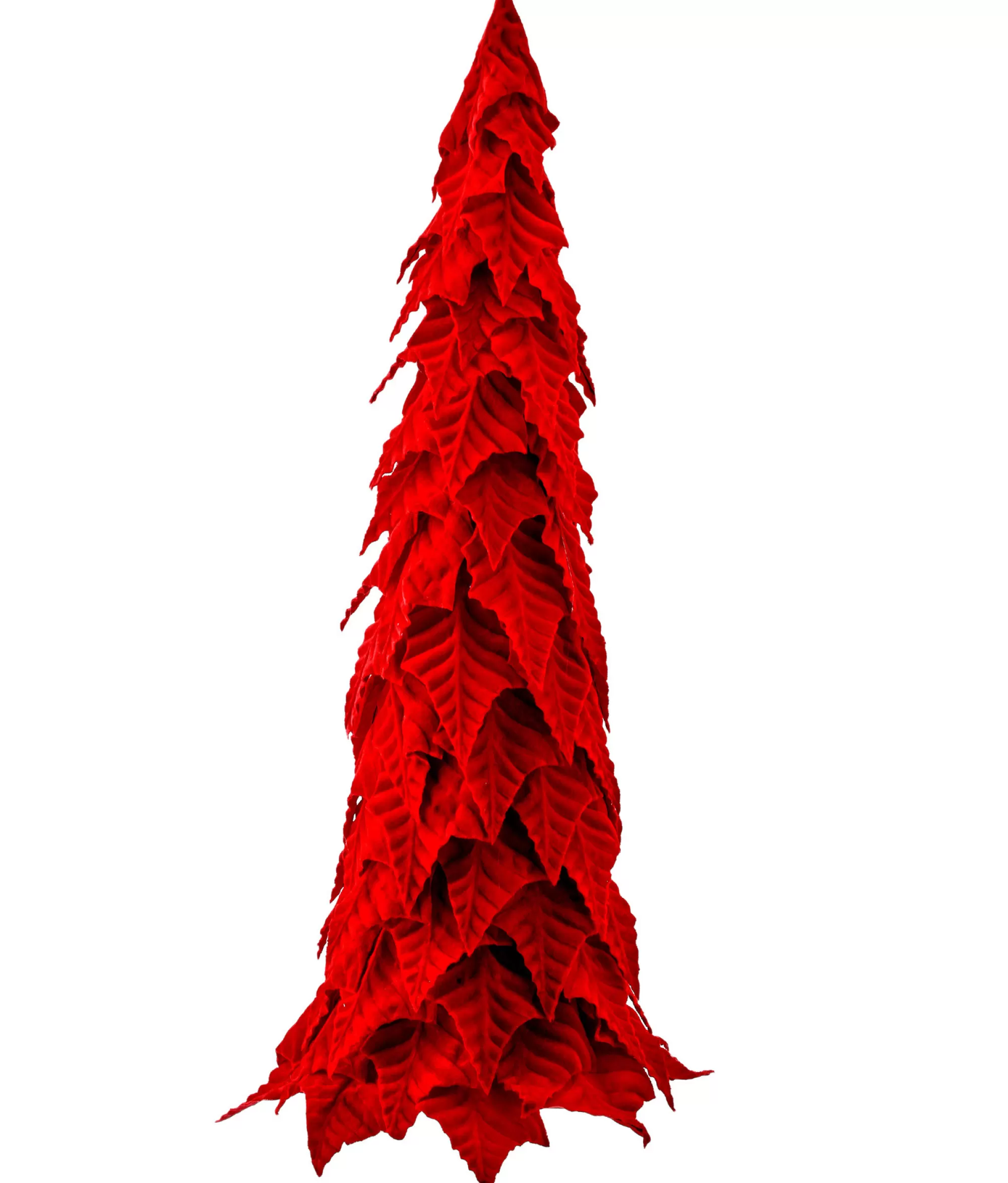 Contemporary Home Living 27" Crimson Red Poinsettia Leaf Cone Christmas Tree< Colorful