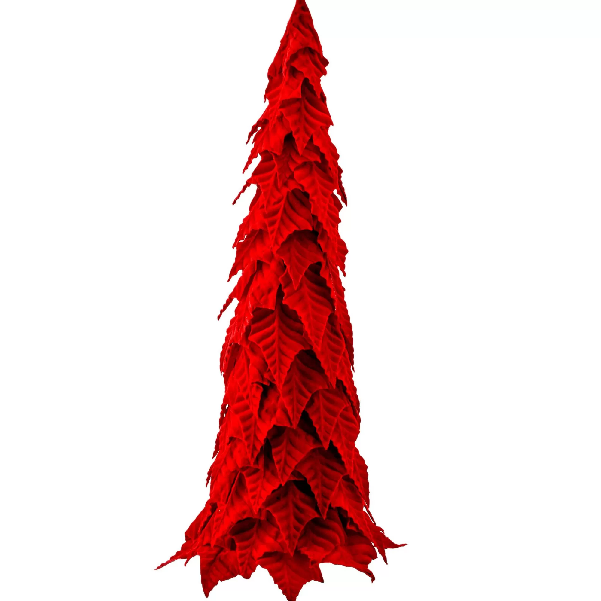 Contemporary Home Living 27" Crimson Red Poinsettia Leaf Cone Christmas Tree< Colorful