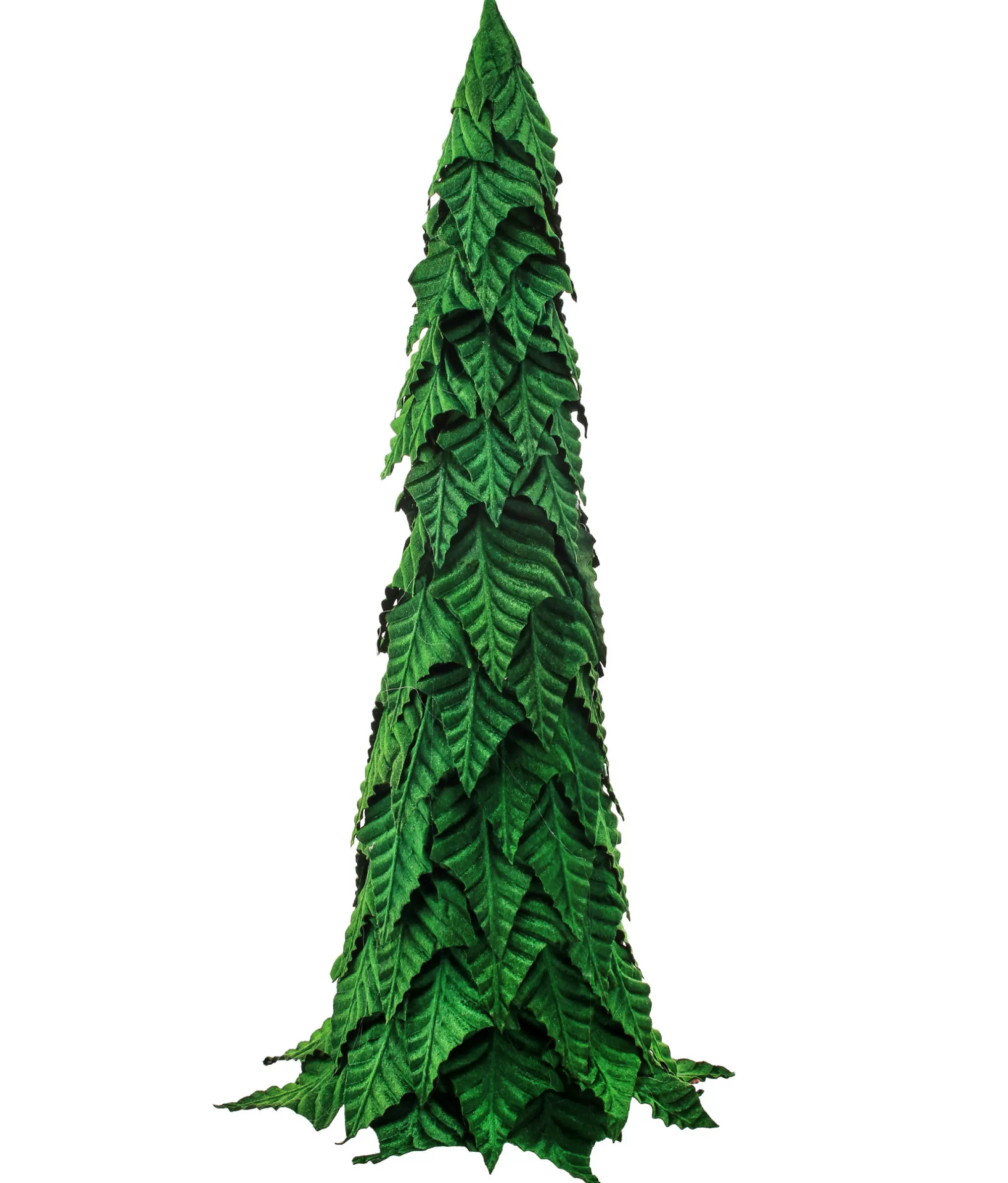 Contemporary Home Living 27" Emerald Green Poinsettia Leaf Cone Christmas Tree< Colorful