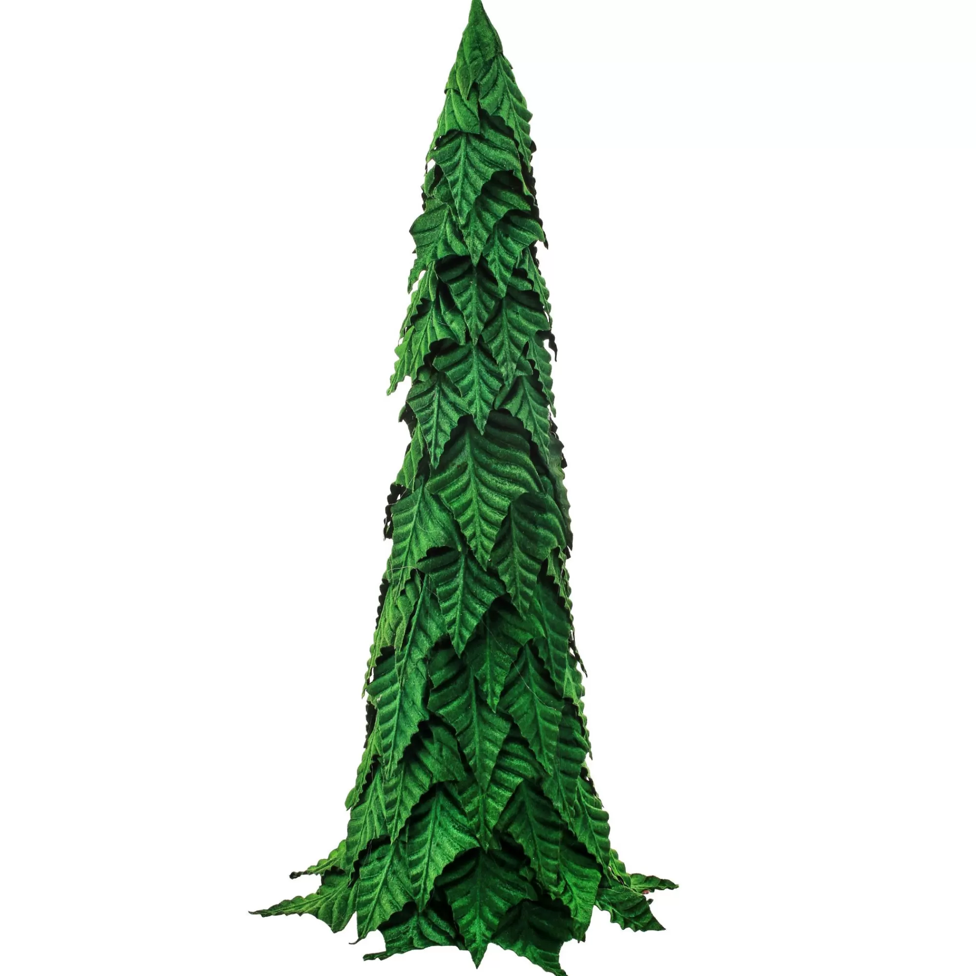 Contemporary Home Living 27" Emerald Green Poinsettia Leaf Cone Christmas Tree< Colorful