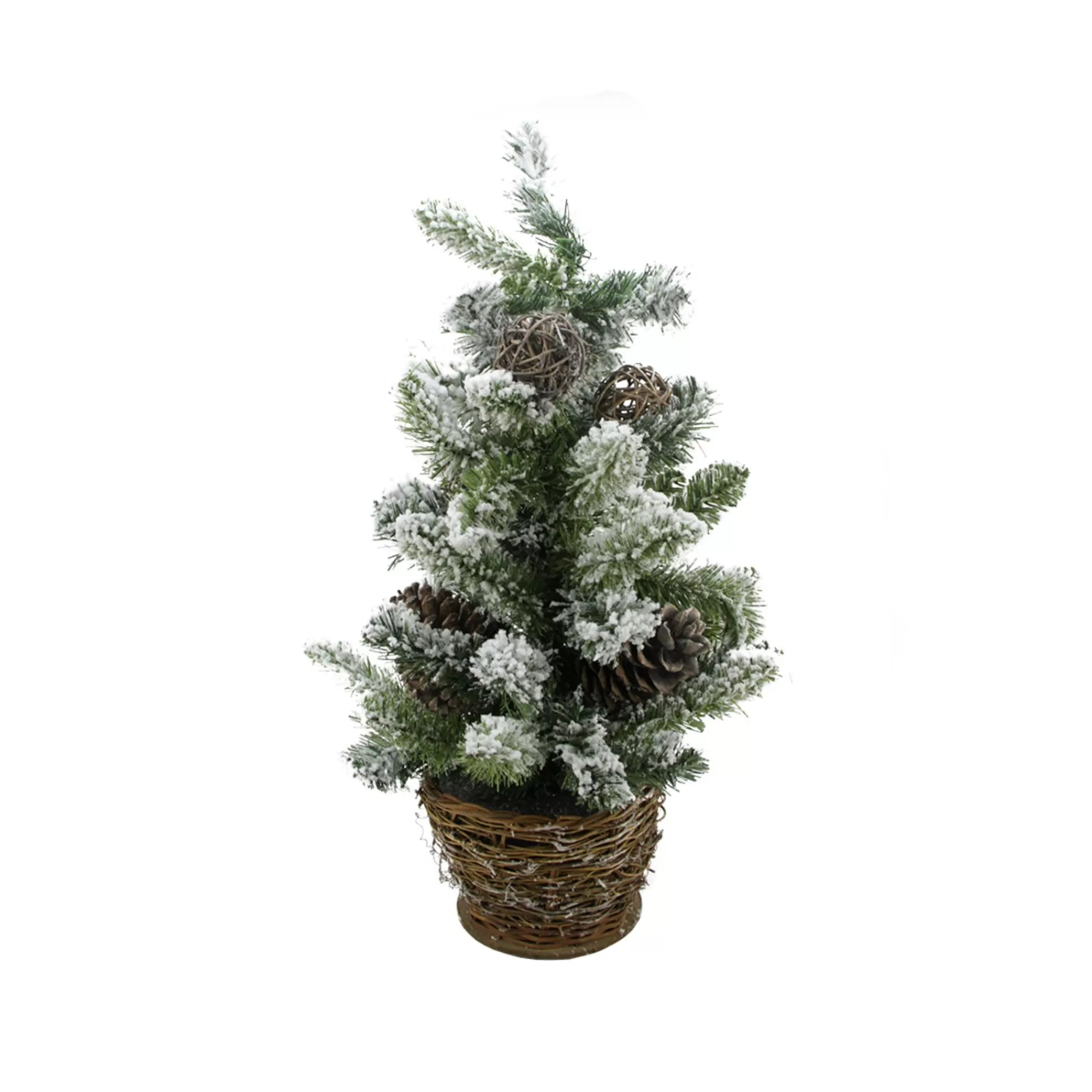 Allstate 2' Potted Flocked Pine Slim Artificial Christmas Tree - Unlit< Flocked