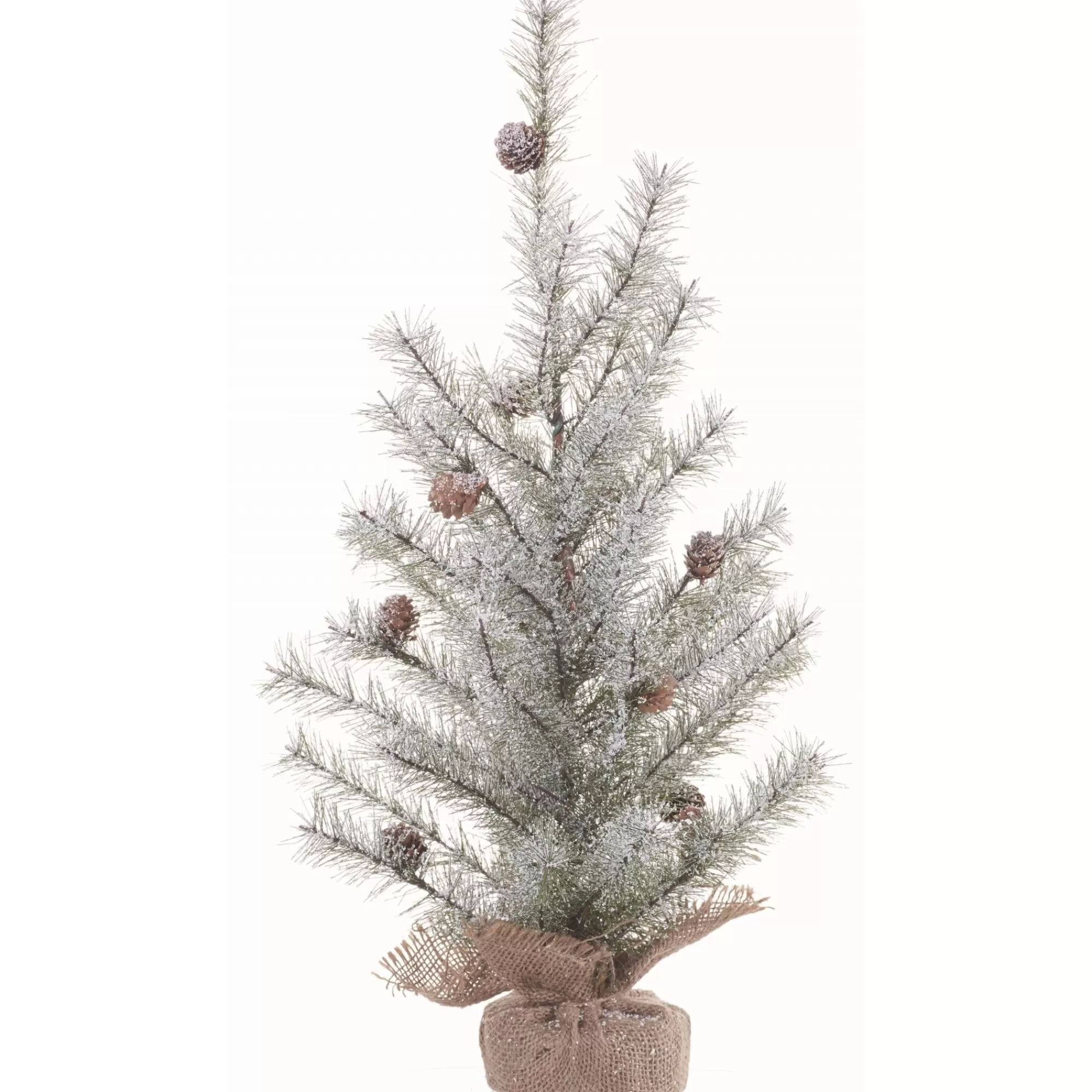 Contemporary Home Living 2' Potted Icy Pine Artificial Christmas Tree, Unlit< Potted