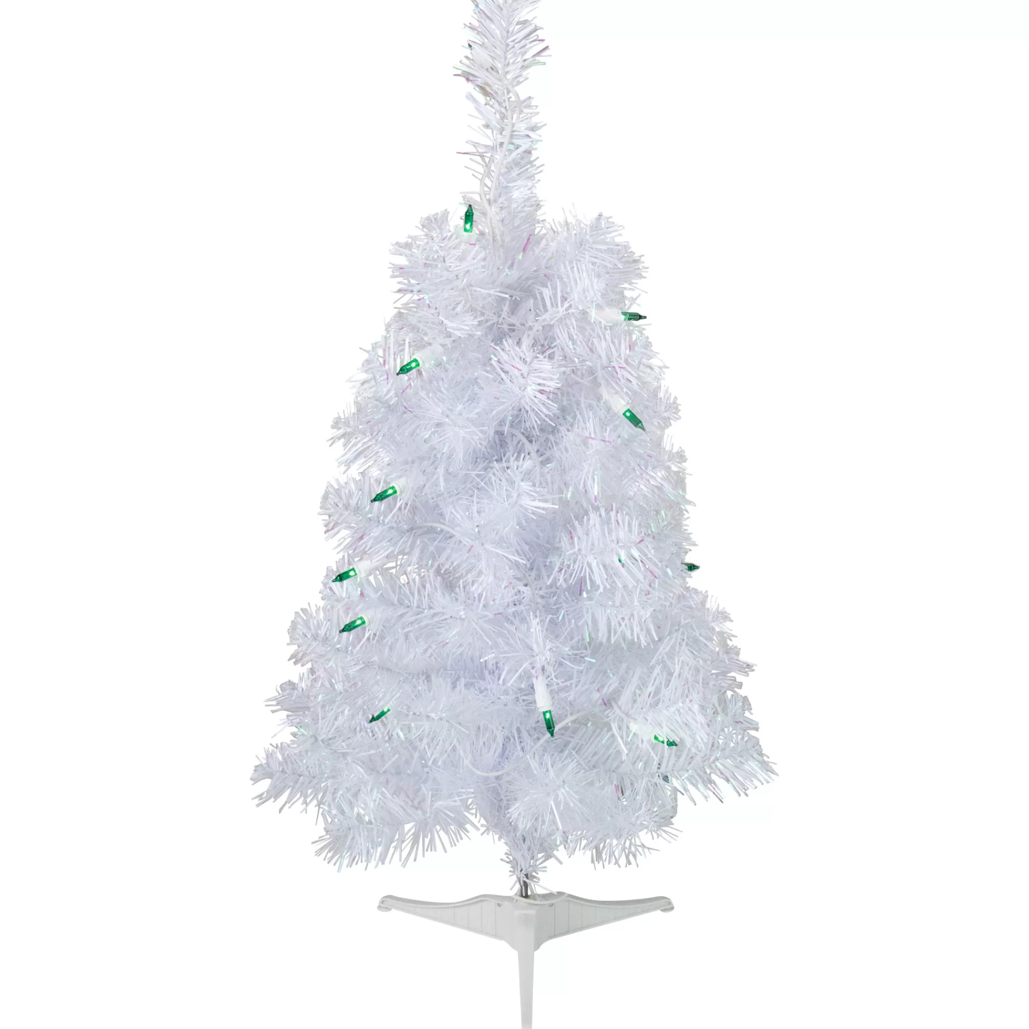 Northlight 2' Pre-Lit Slim White Artificial Christmas Tree - Green Lights< Colorful