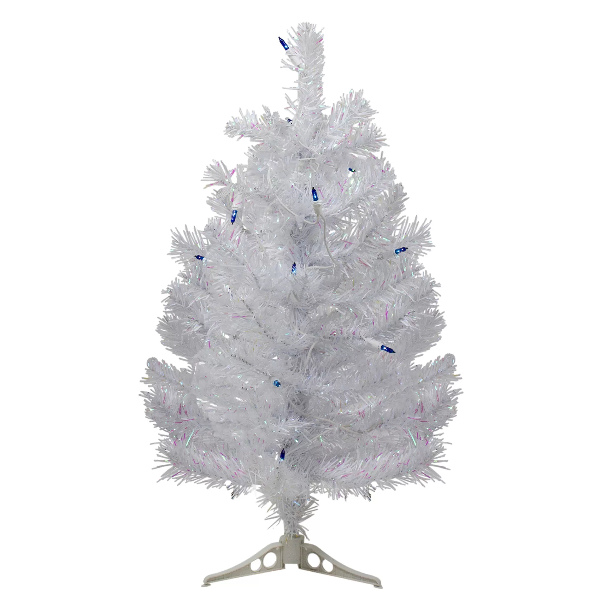 Northlight 2' Pre-Lit White Pine Artificial Christmas Tree - Blue Lights< Pre-Lit