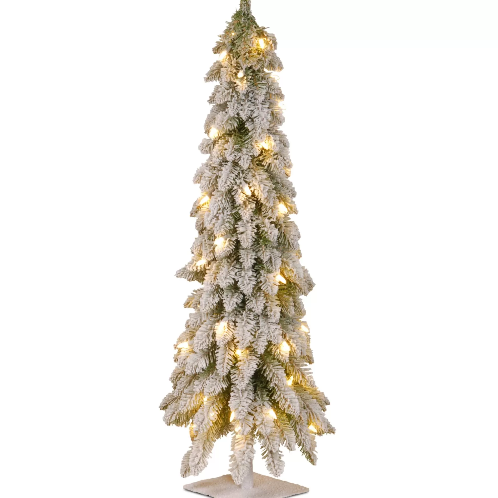 CC Christmas Decor 36" Pre-Lit Snowy Downswept Artificial Christmas Tree - Clear Lights< Flocked