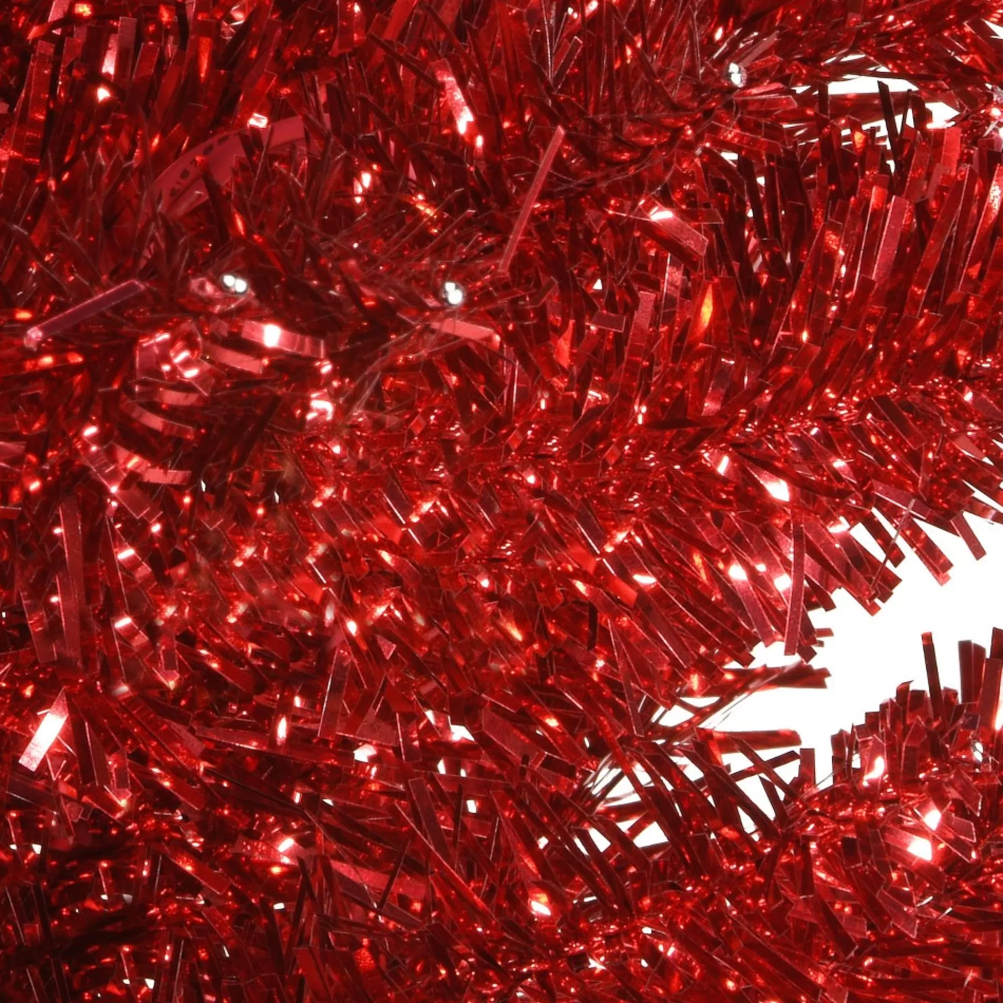 National Tree Unlit-3' Medium Red Pine Tinsel Artificial Christmas Tree - Unlit