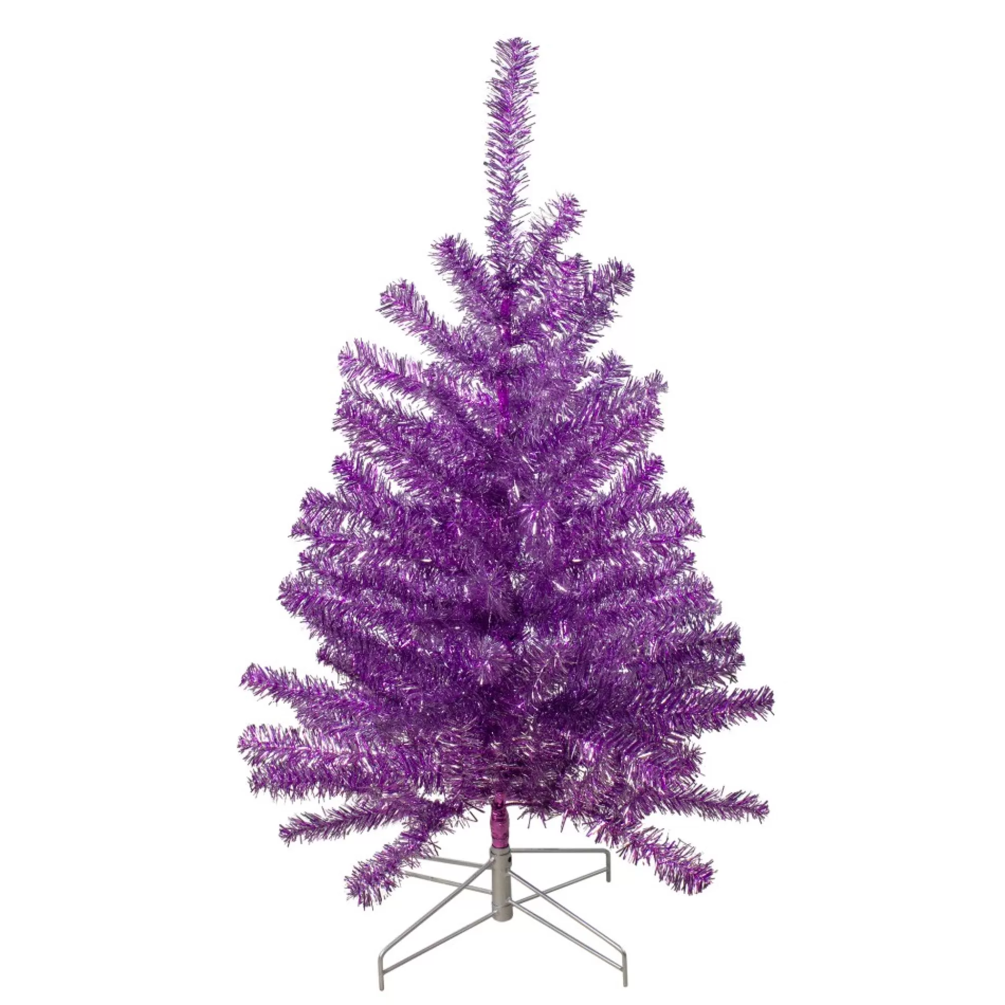 Northlight Unlit-3' Metallic Purple Tinsel Artificial Christmas Tree - Unlit