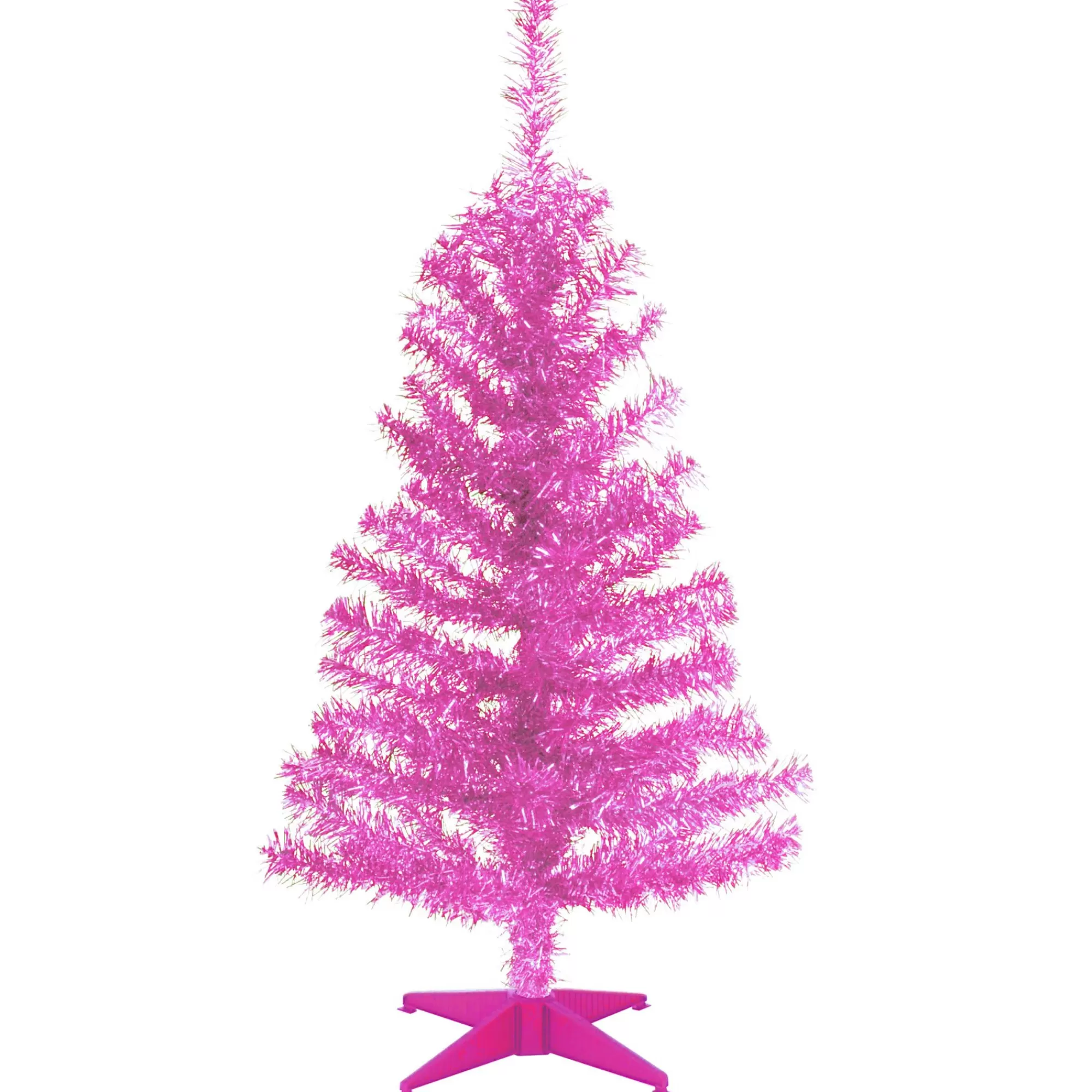 Christmas Central 3' Pink Tinsel Artificial Christmas Tree, Unlit< Colorful