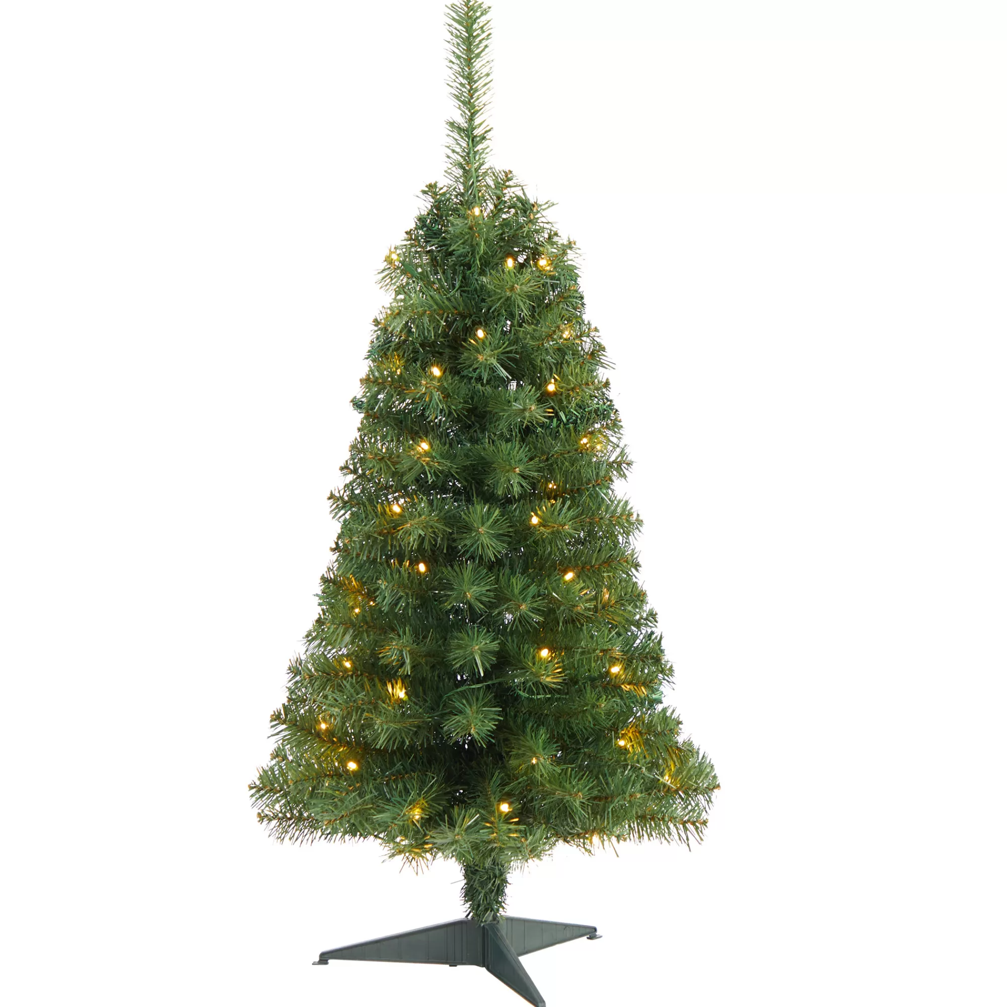 Nearly Natural 3' Pre-Lit Mini Artificial Christmas Tree, Clear Led Lights< Colorful