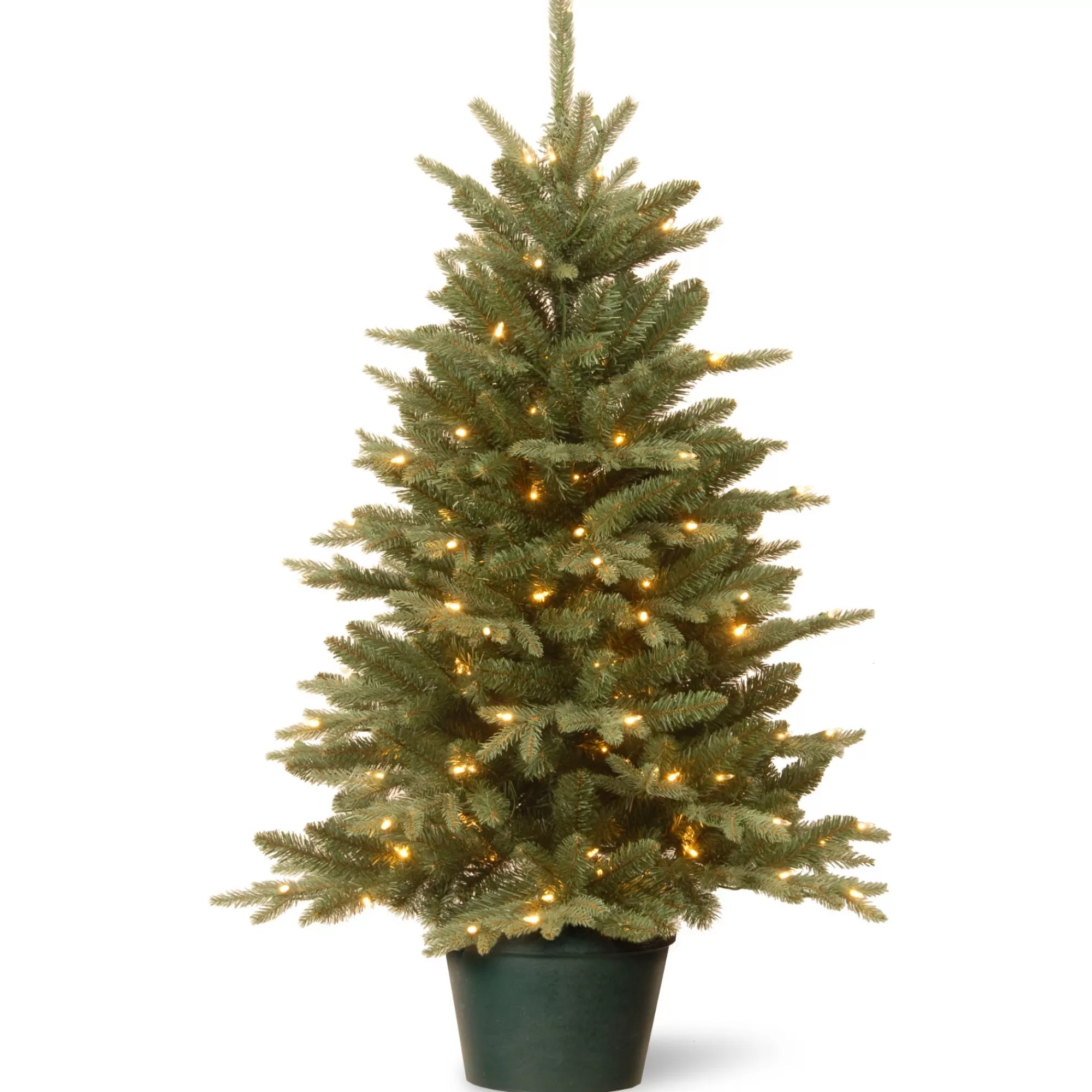 Christmas Central 3' Pre-Lit Potted Evergreen Artificial Christmas Tree, Clear Lights< Pre-Lit