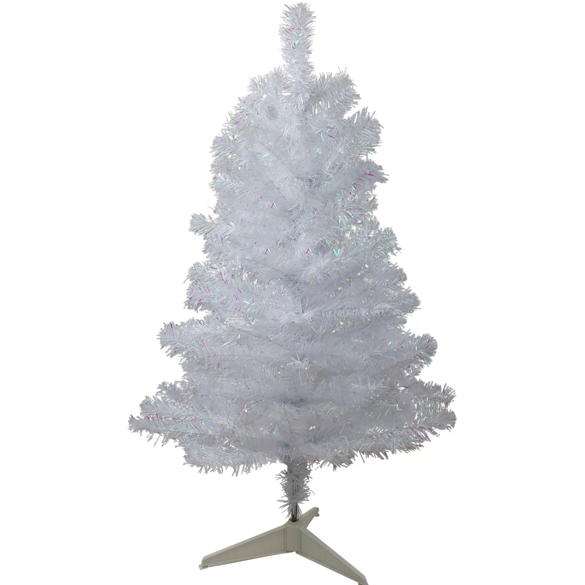 Northlight 3' White Iridescent Pine Artificial Christmas Tree - Unlit< Colorful