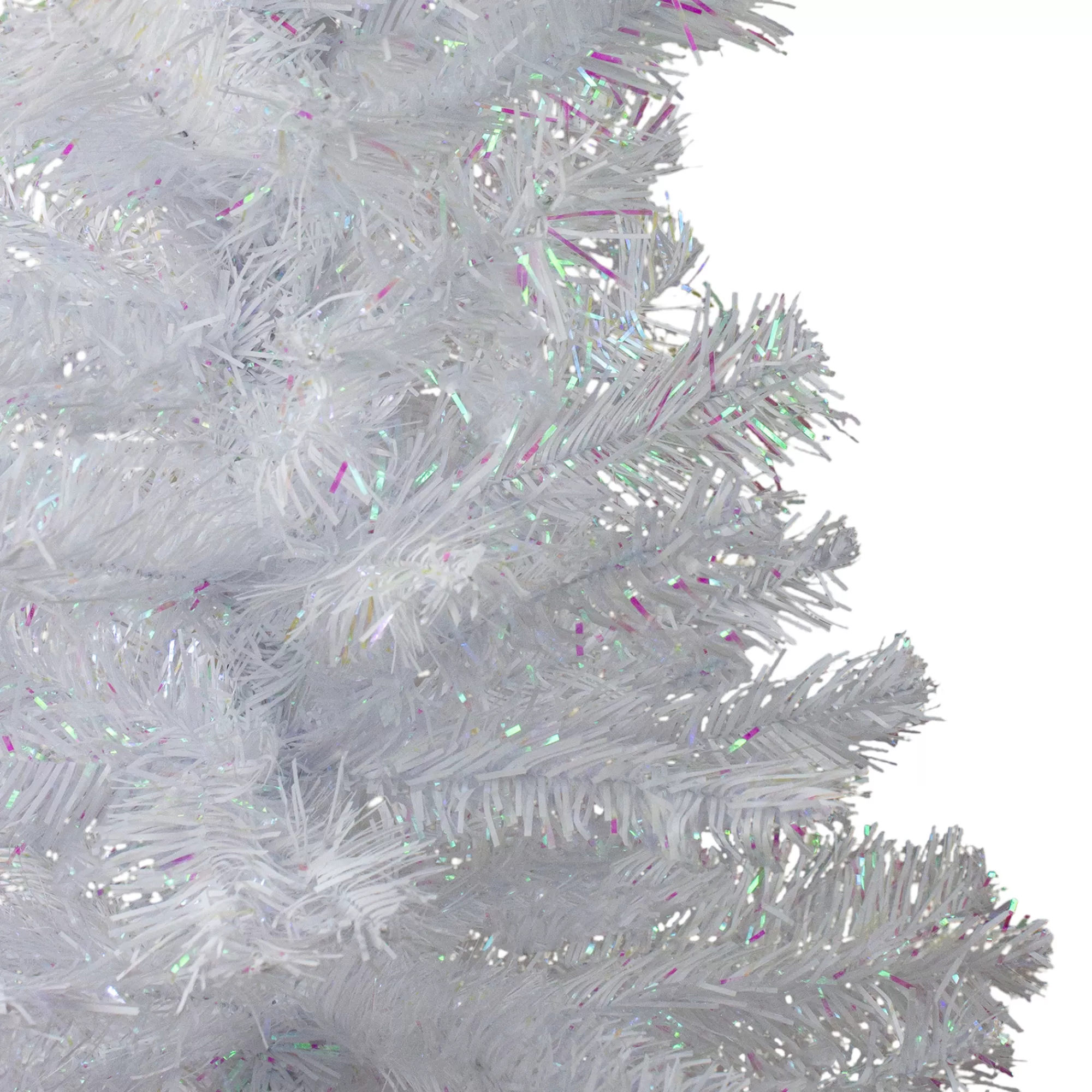 Northlight 3' White Iridescent Pine Artificial Christmas Tree - Unlit< Colorful