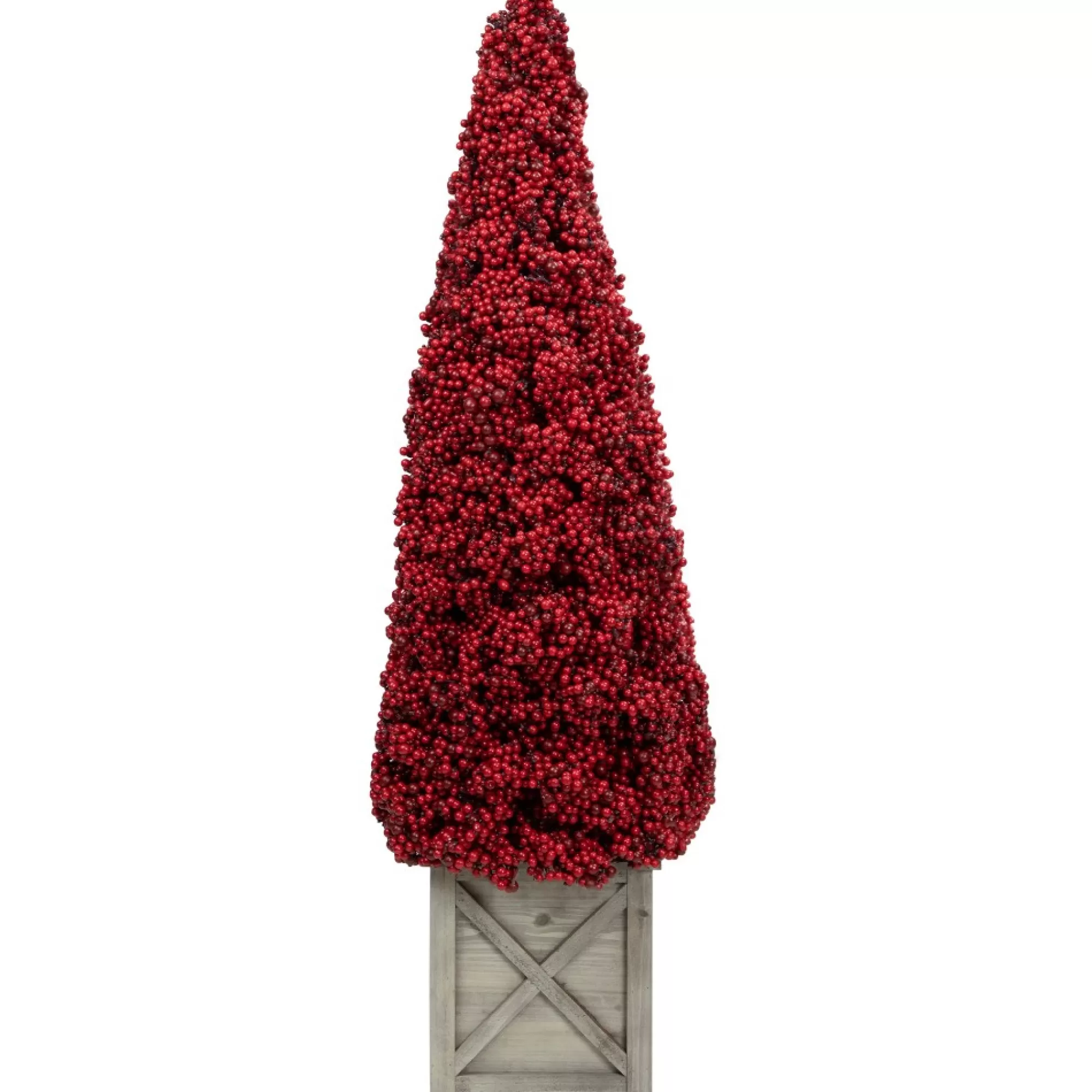 Allstate Topiaries-40" Red Berry Cone Potted Christmas Topiary