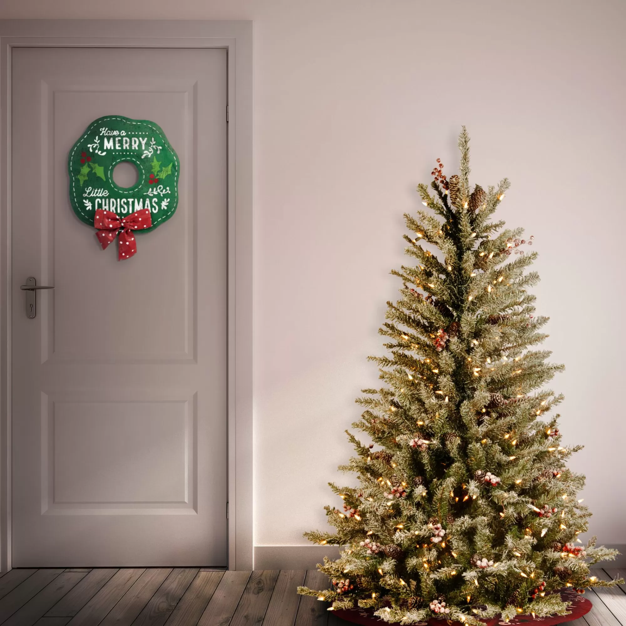 Christmas Central 4.5" Dunhill Fir Slim Artificial Christmas Tree - Clear Lights< Pre-Lit