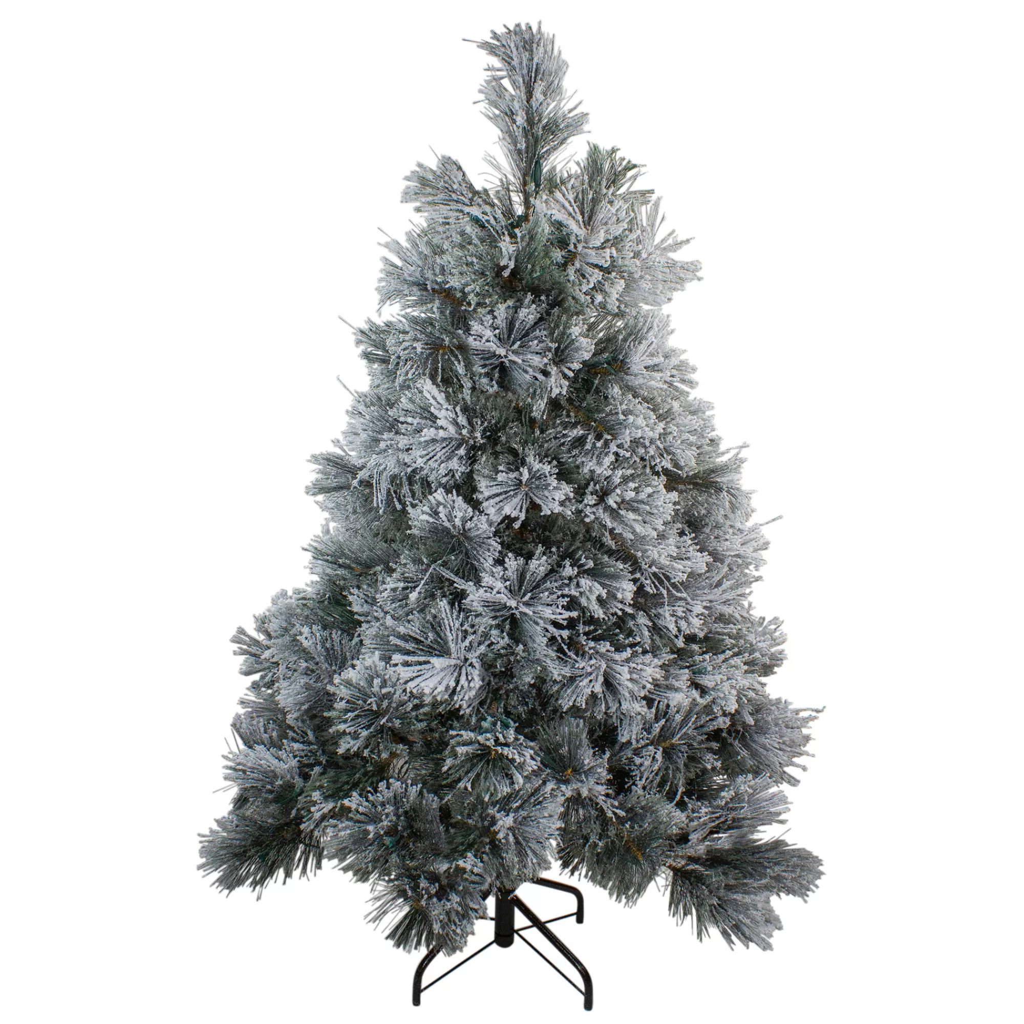 Northlight 4.5' Flocked Black Spruce Artificial Christmas Tree - Unlit< Colorful