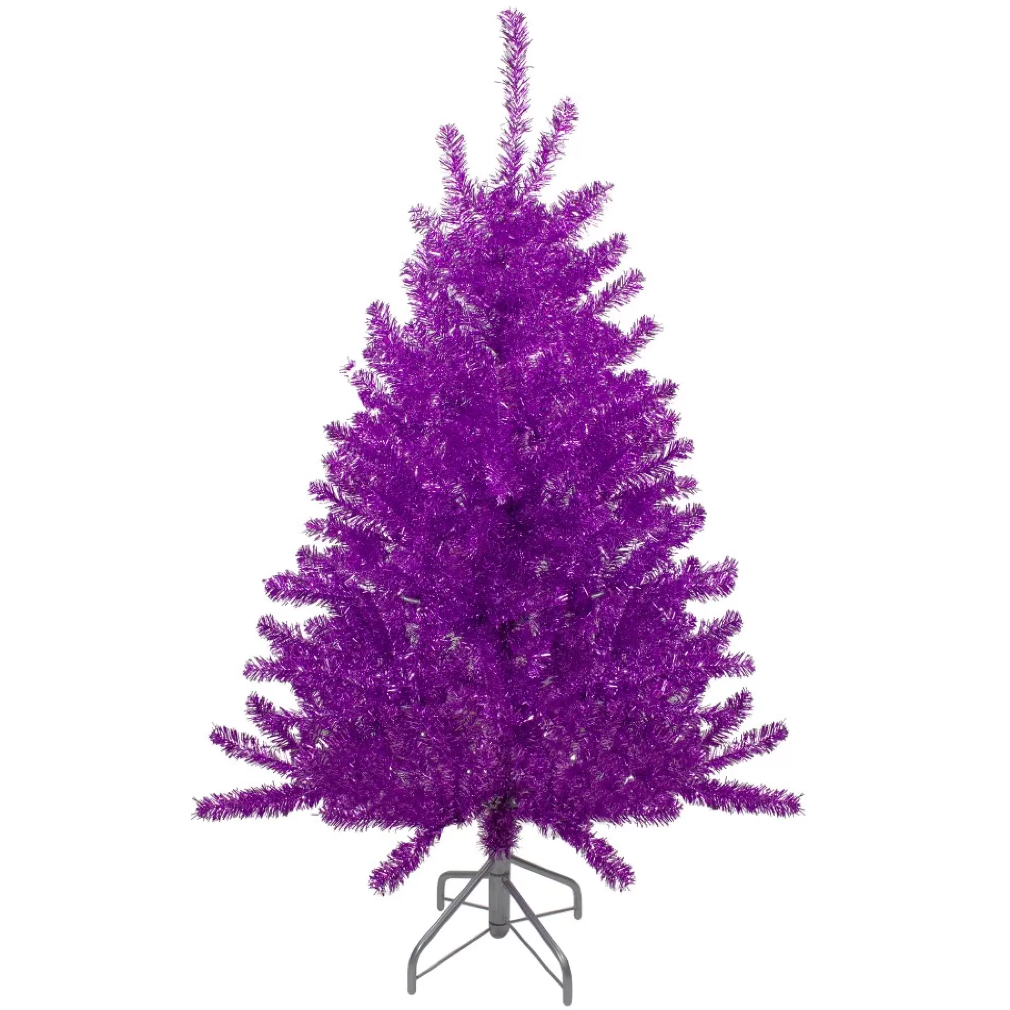 Northlight Unlit-4.5' Metallic Purple Tinsel Artificial Christmas Tree -Unlit