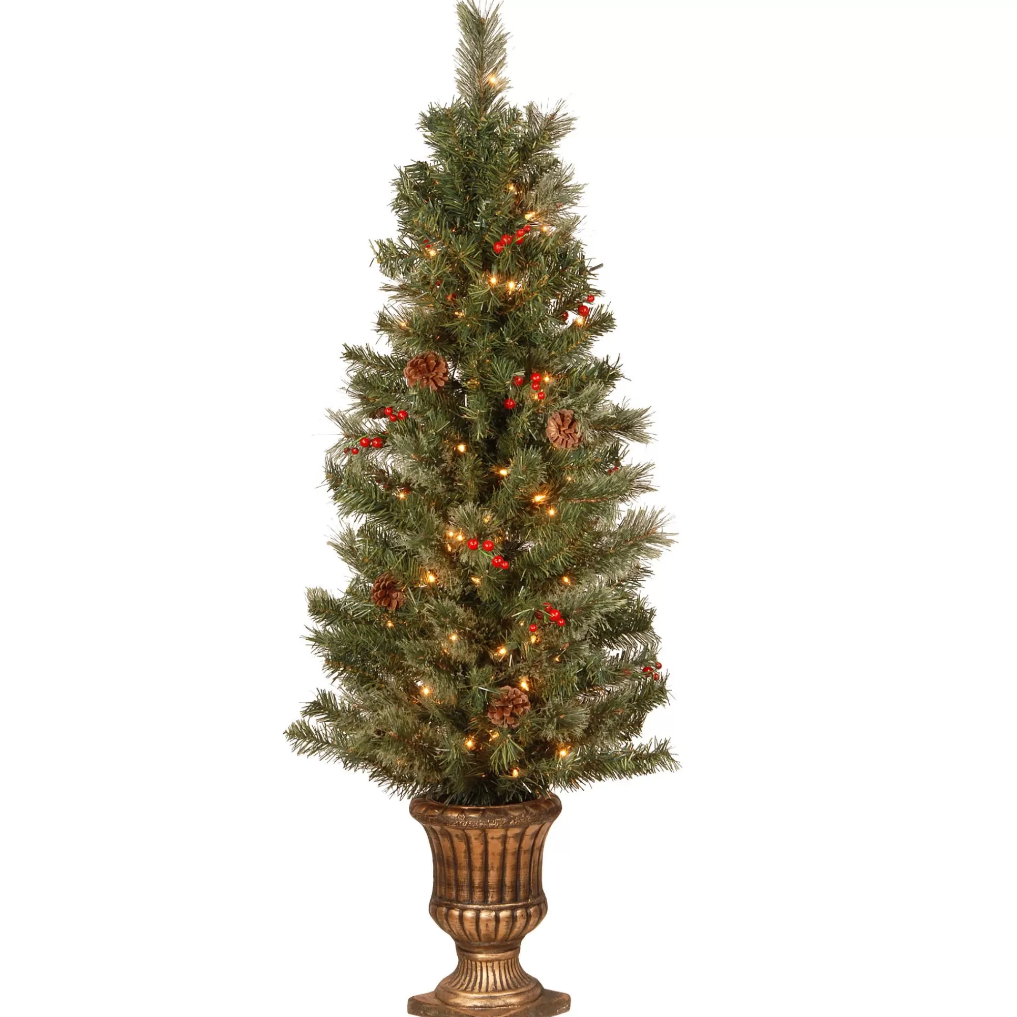 National Tree 4.5' Pre-Lit Cashmere Cone Artificial Christmas Tree - Clear Lights< Pre-Lit